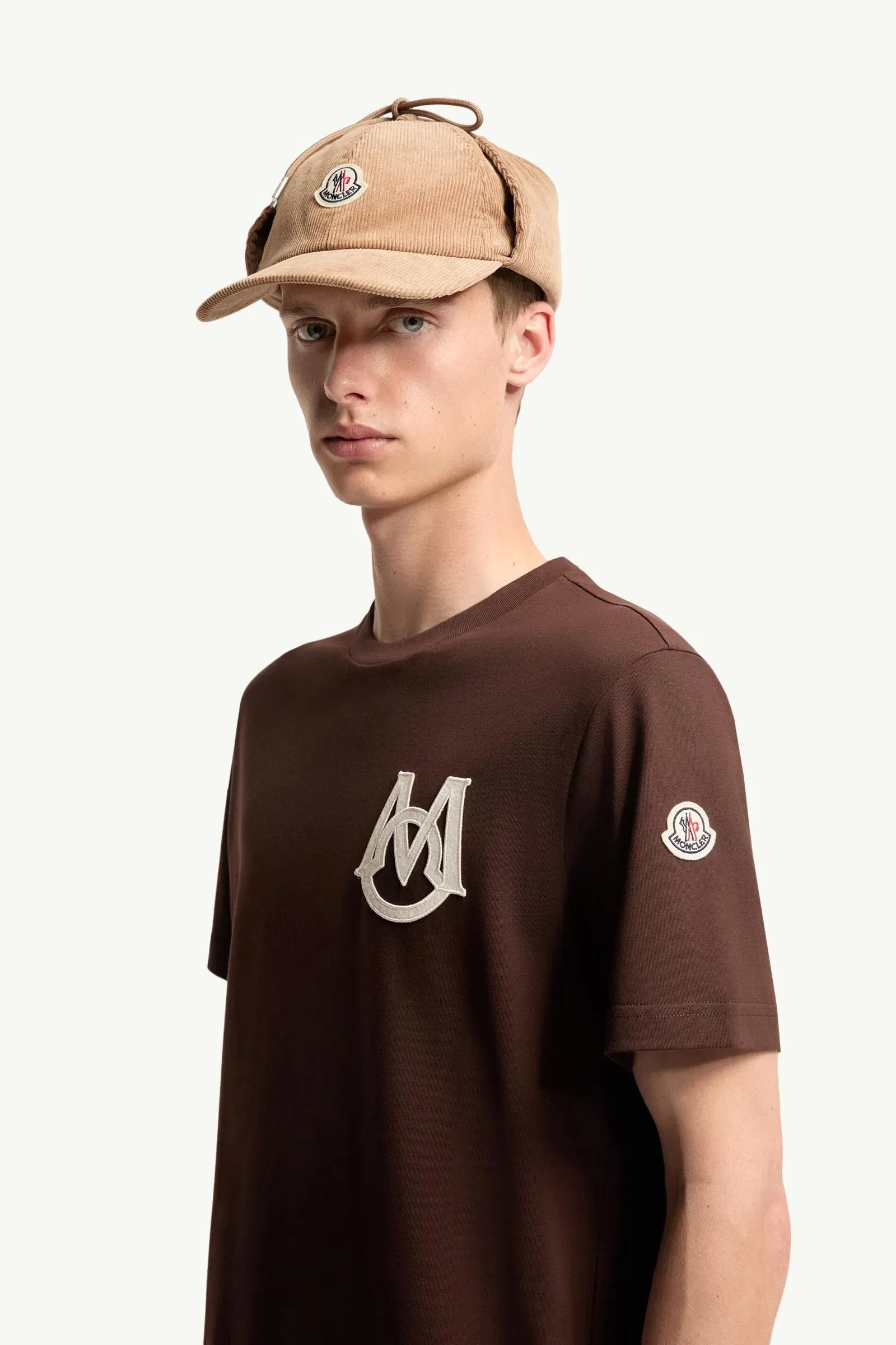Moncler Monogram Cotton T-Shirt Burgundy Burgundy