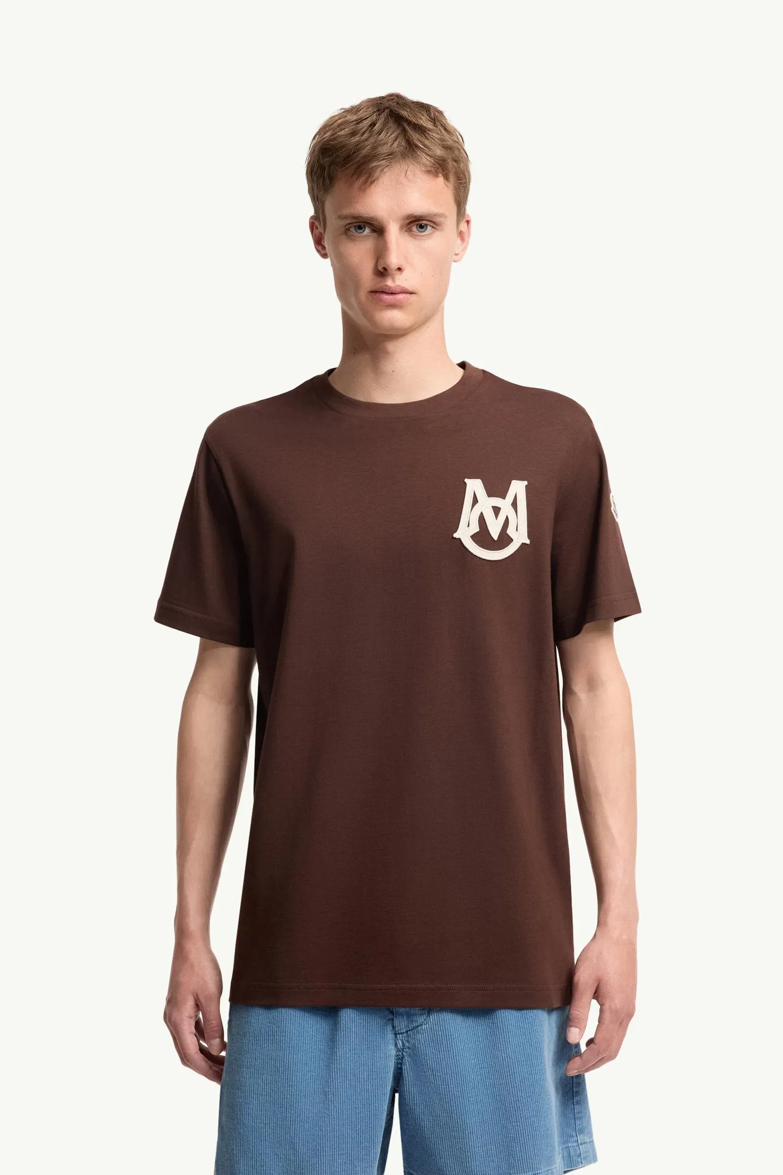 Moncler Monogram Cotton T-Shirt Burgundy Burgundy