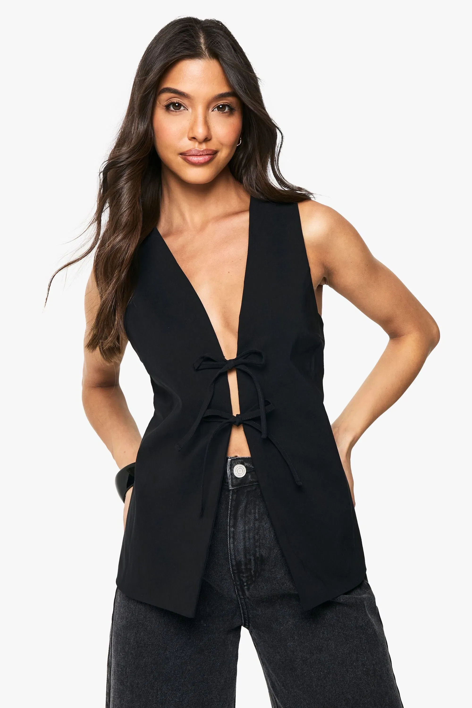 Bengaline Tie Front Waistcoat
