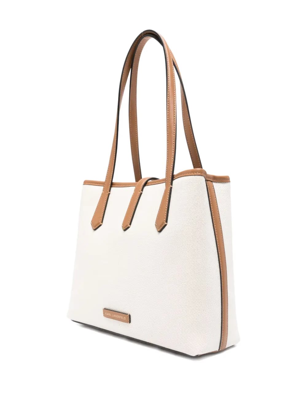 padlock leather-trimmed tote bag