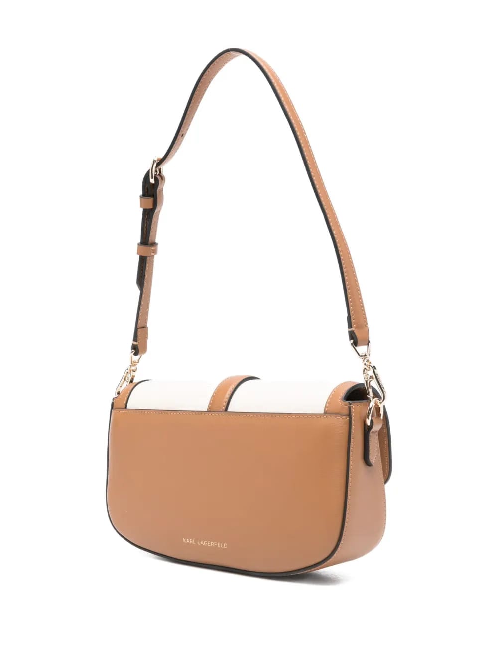 leather-trimmed canvas shoulder bag