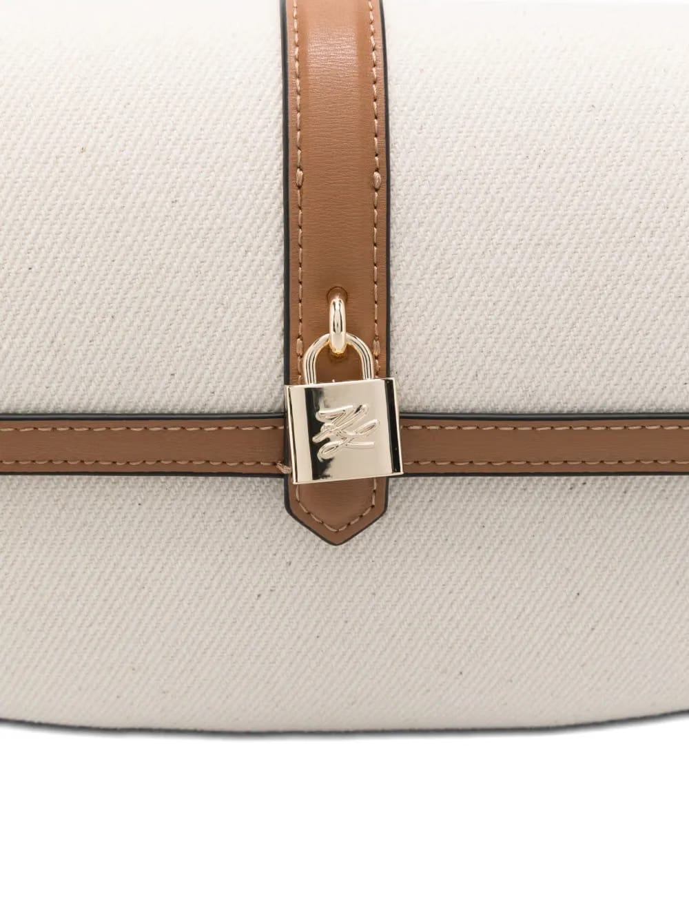 leather-trimmed canvas shoulder bag