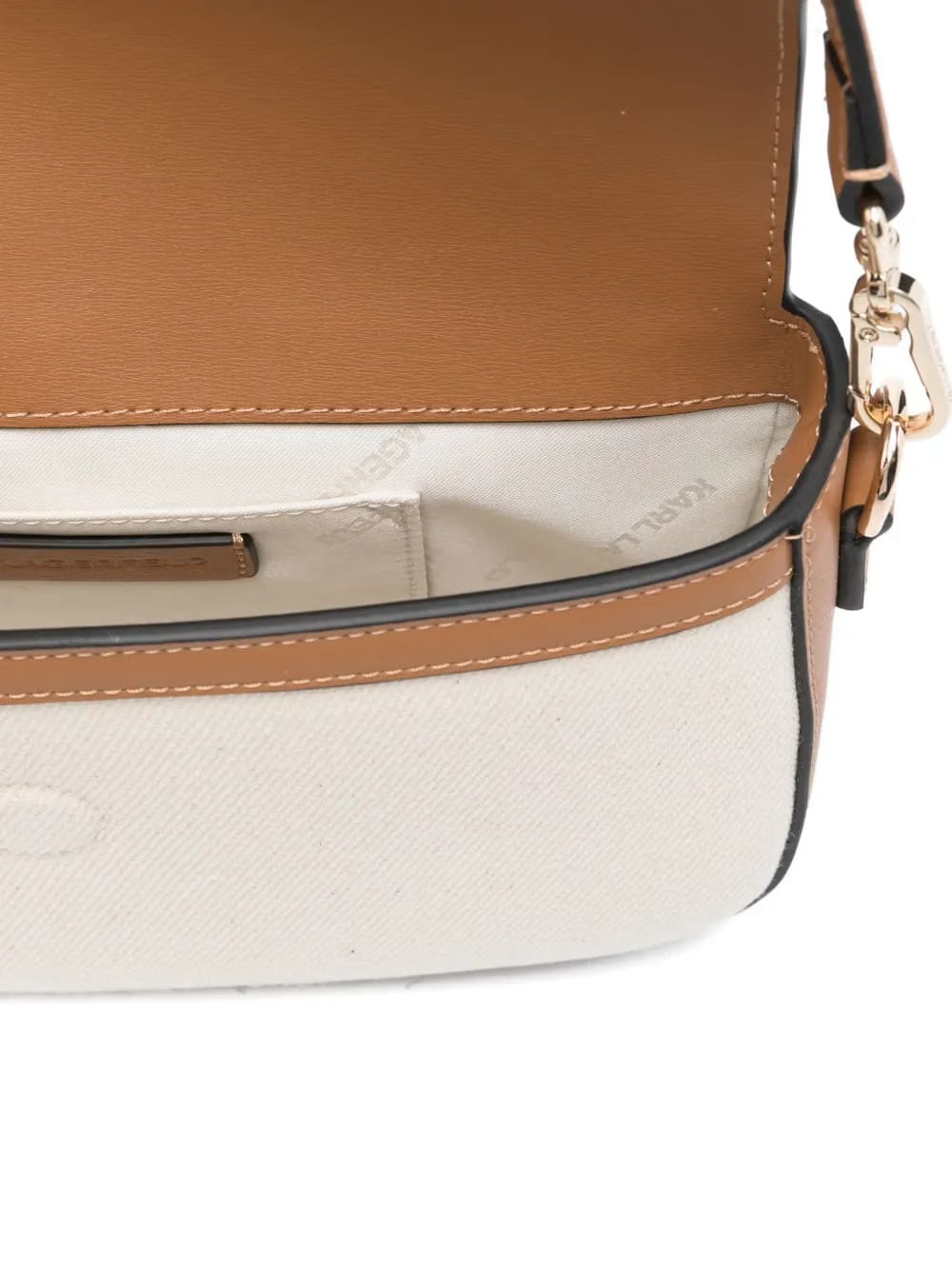 leather-trimmed canvas shoulder bag