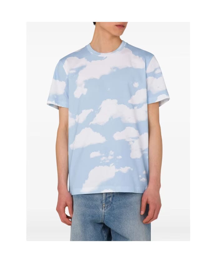 Moschino Cloud Pattern Crew Neck T-shirt