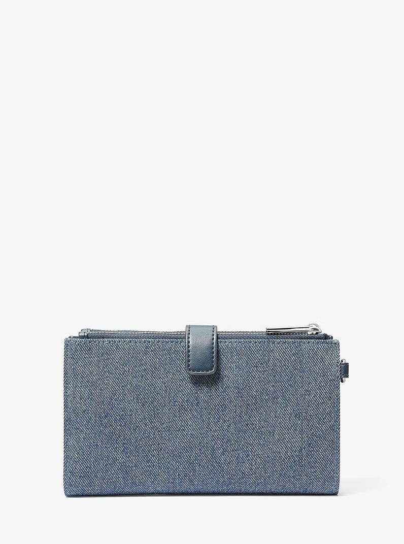 Michael Kors Jet Set Travel Embellished Denim Wristlet Washed Denim