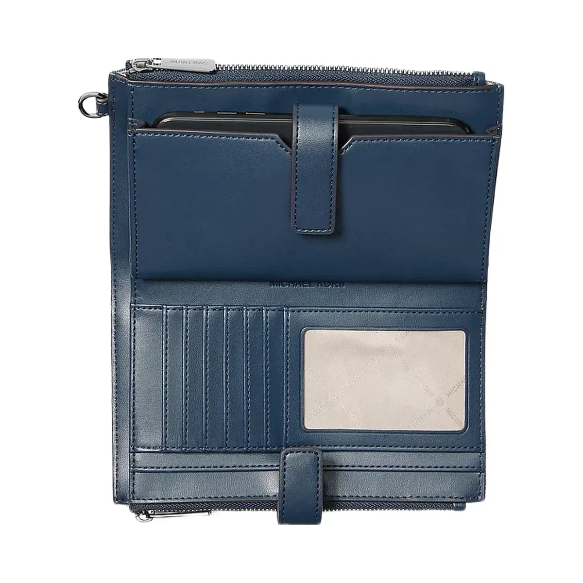 Michael Kors Jet Set Travel Embellished Denim Wristlet Washed Denim