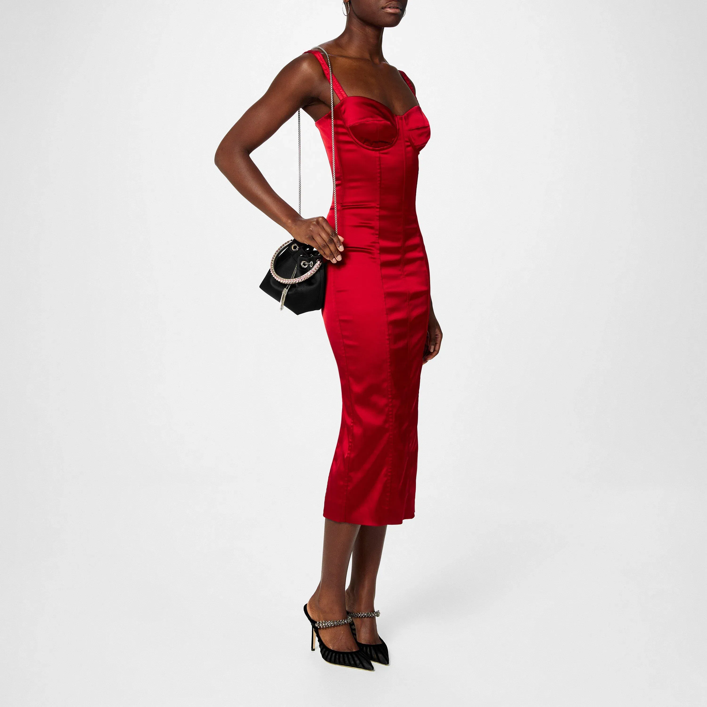 Embellished Satin Bon Bon Top Handle Bag