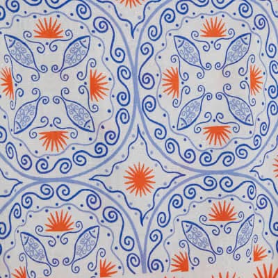 Petite Blue Printed Linen Blend Tank Top