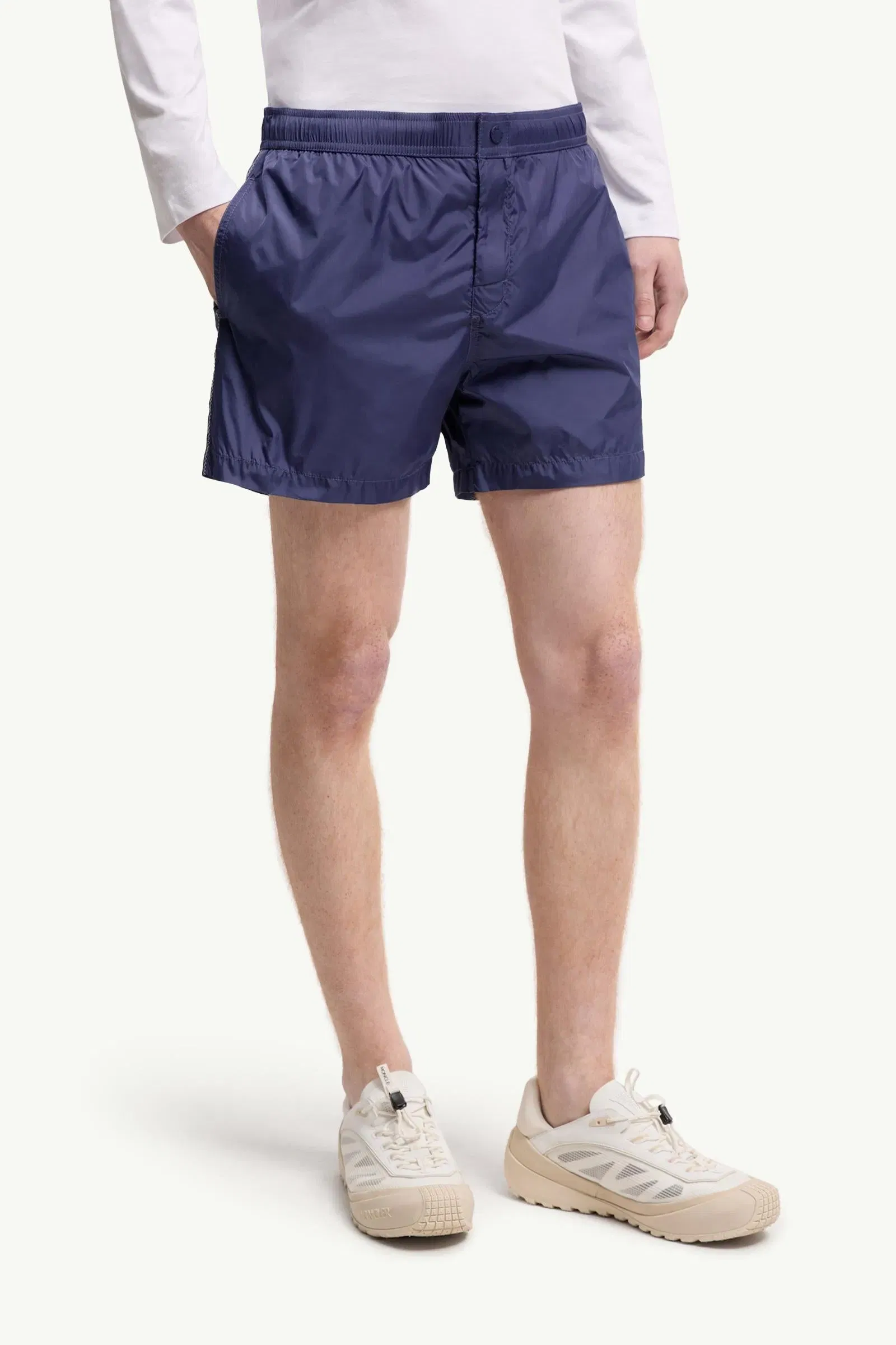 Moncler Logo Swim Shorts Cobalt Blue Cobalt Blue