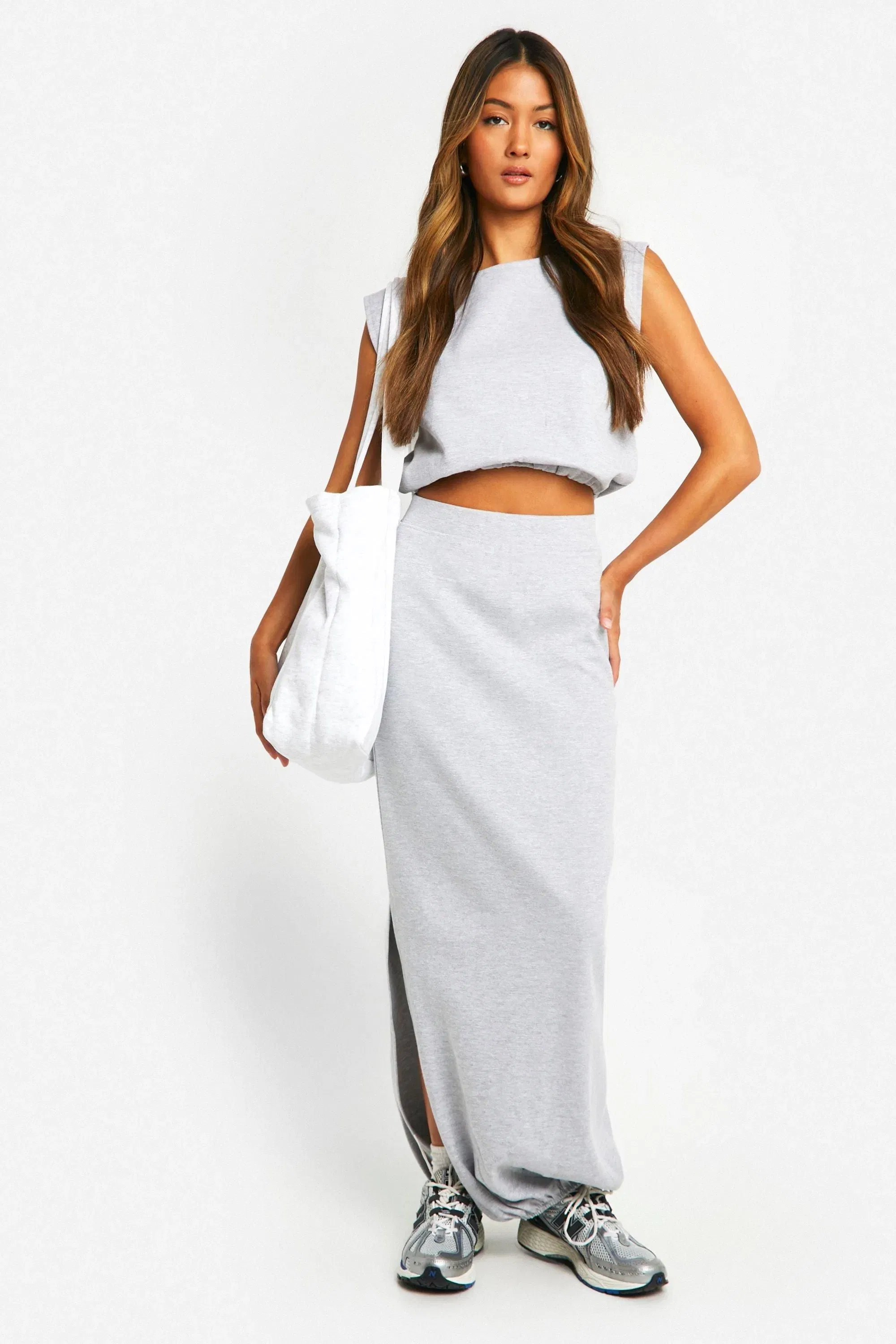 Bubble Split Midaxi Skirt
