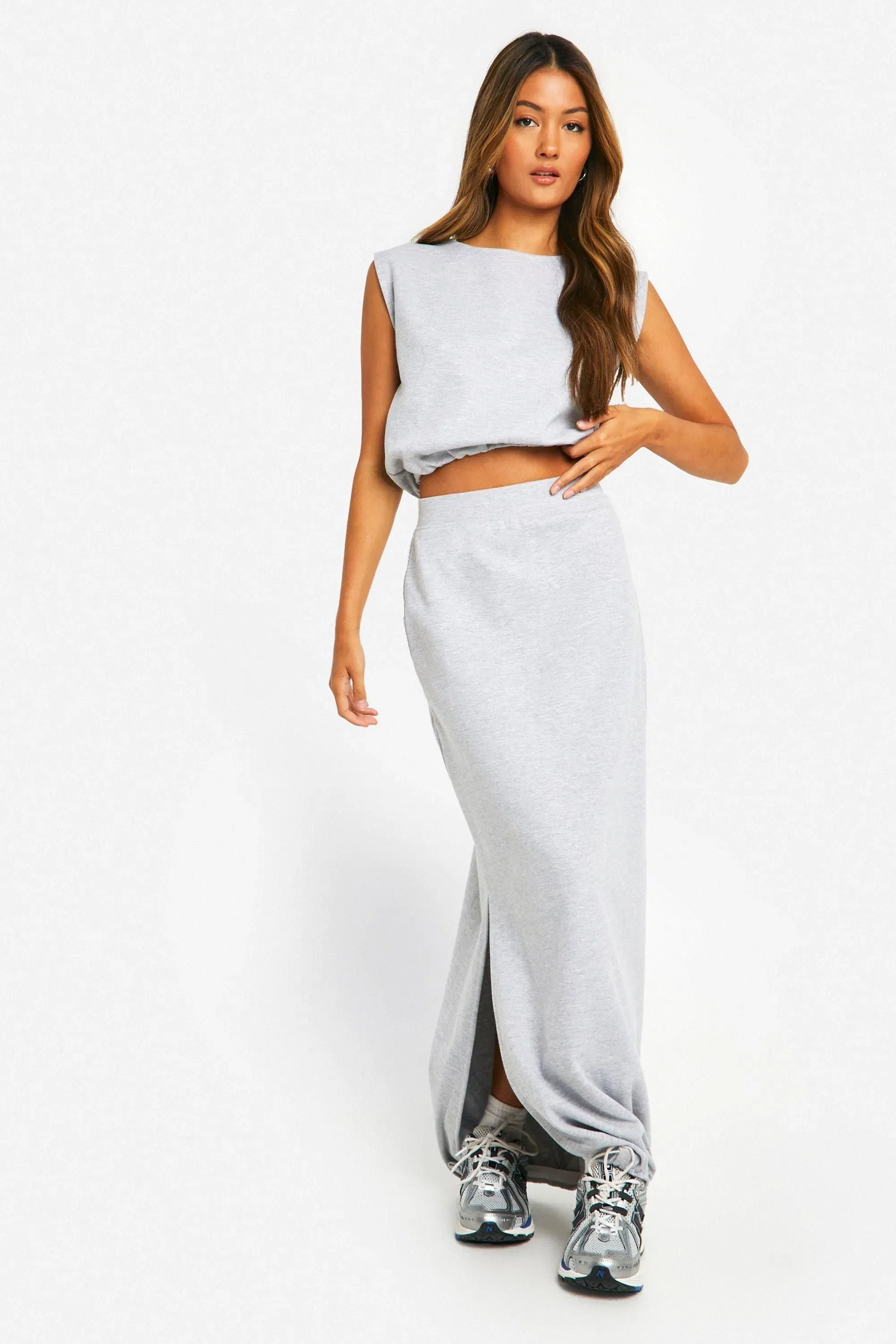 Bubble Split Midaxi Skirt