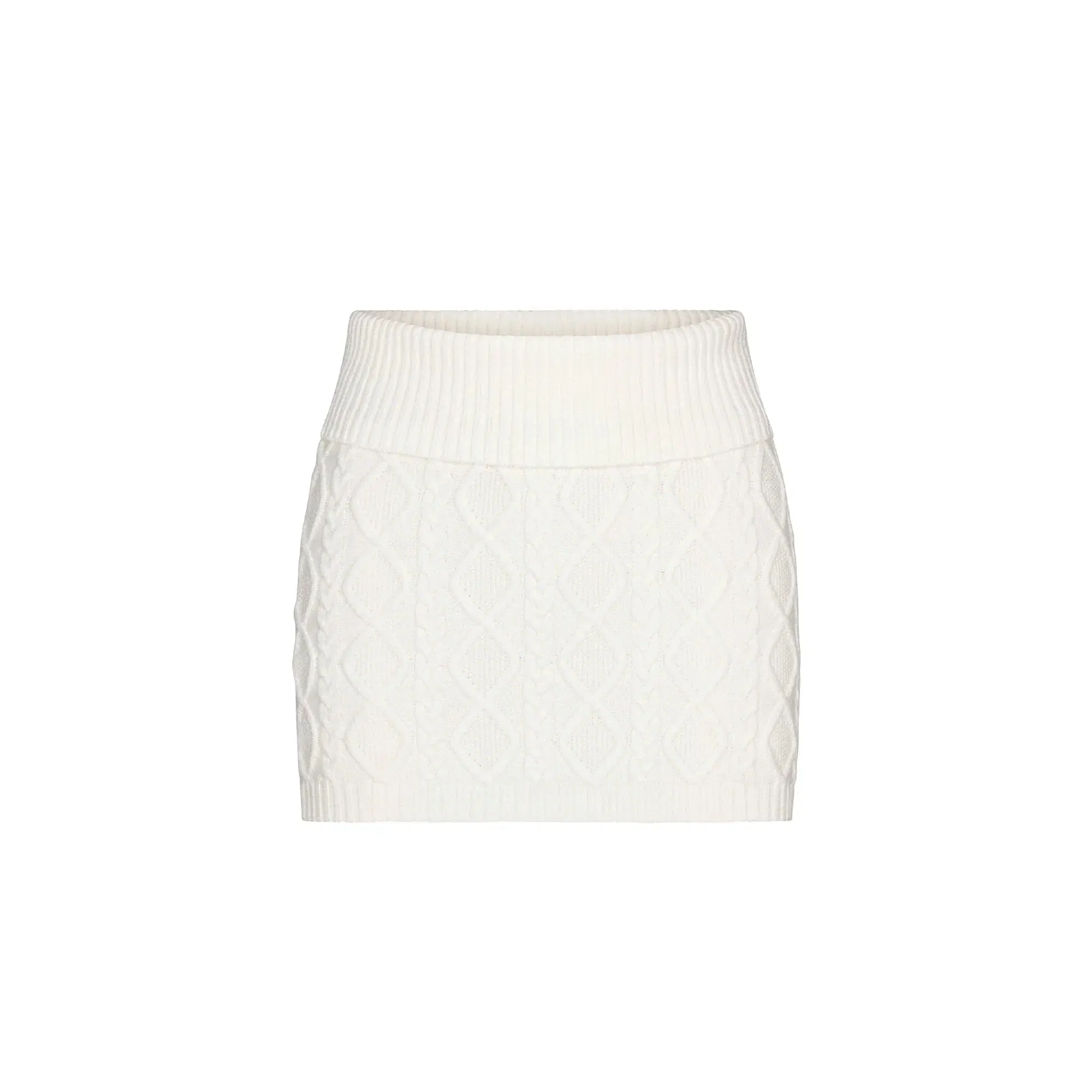 SWEATER KNITS CABLE KNIT MINI SKIRT | IVORY