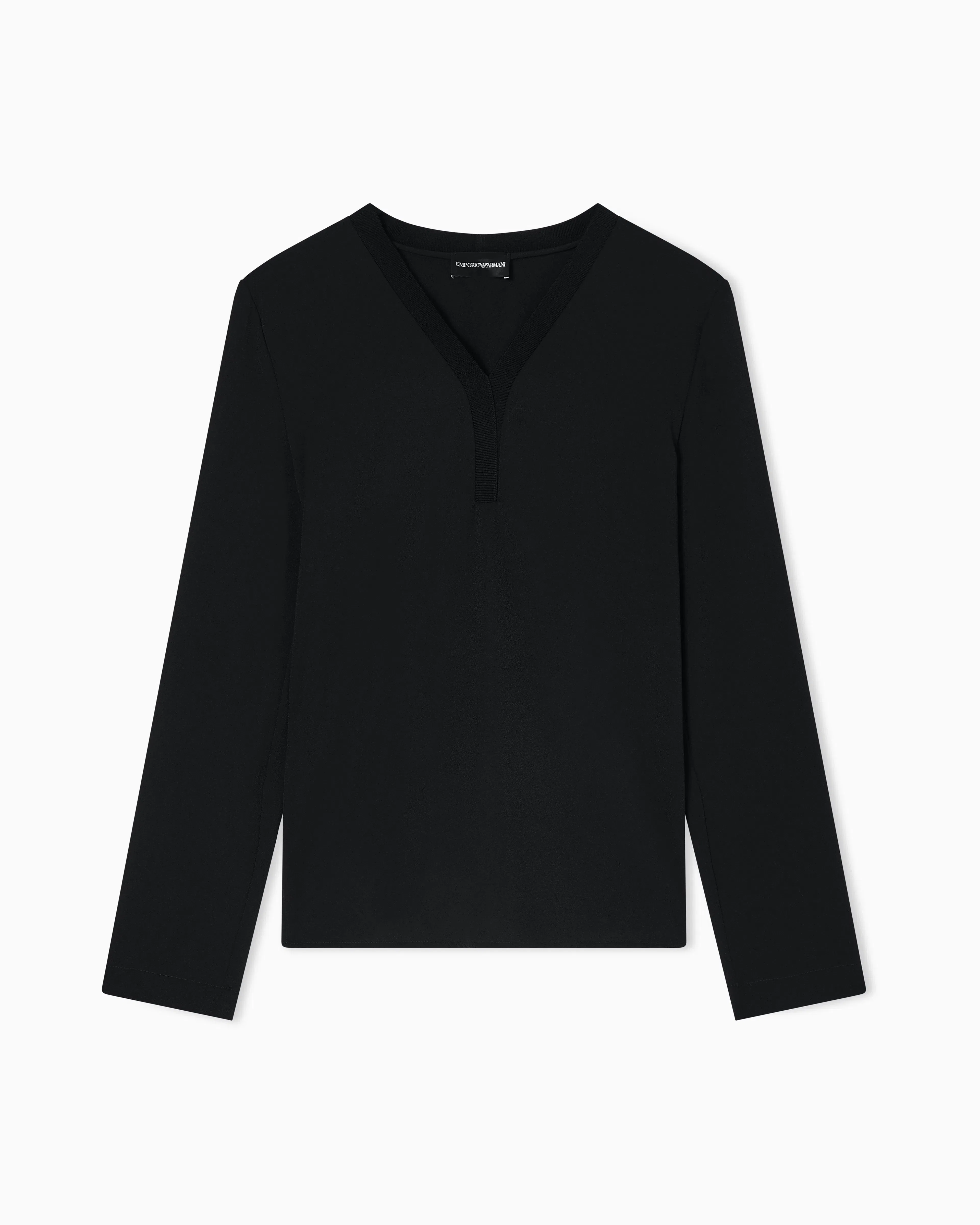 Emporio Armani Flowing crêpe V-neck blouse