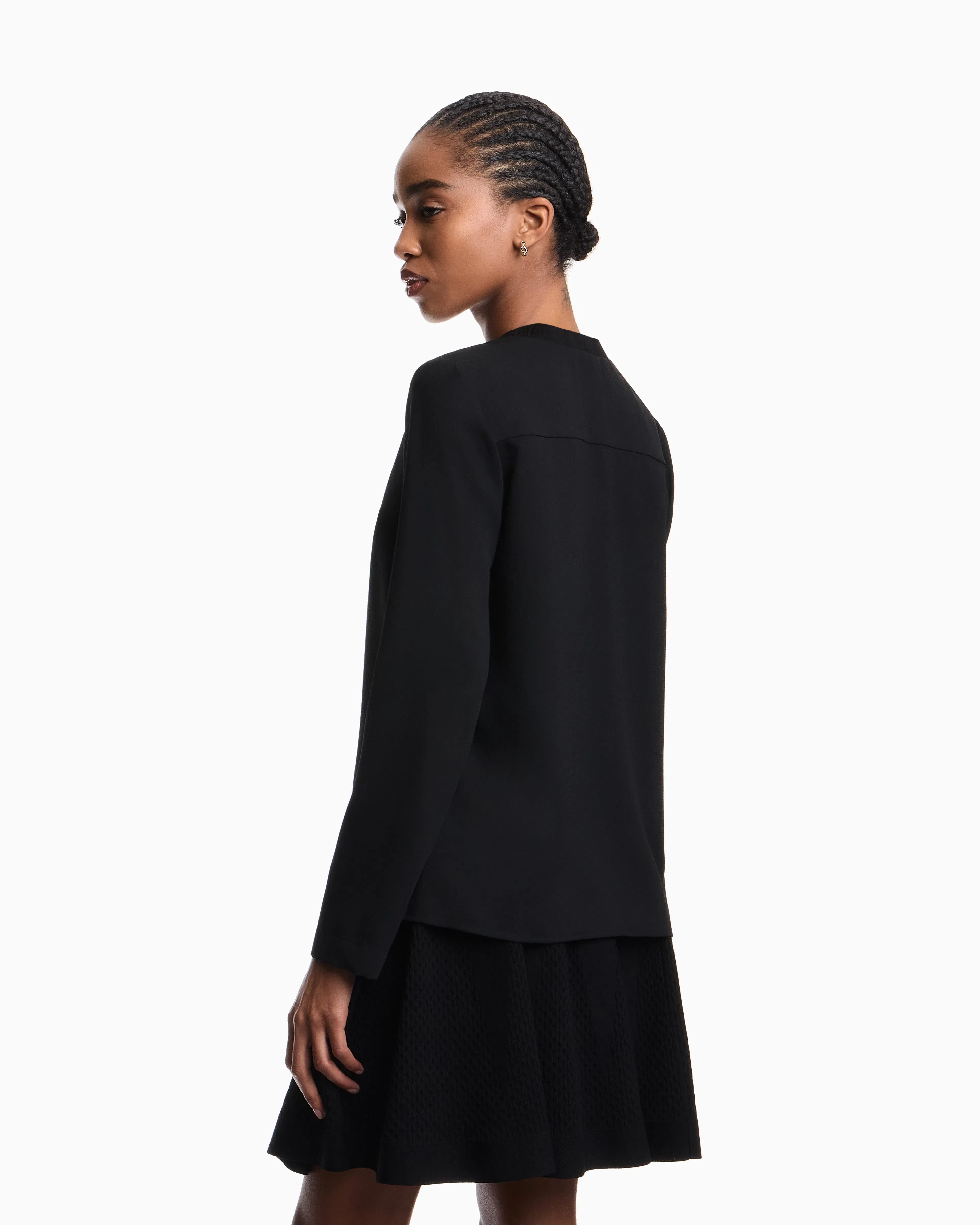Emporio Armani Flowing crêpe V-neck blouse