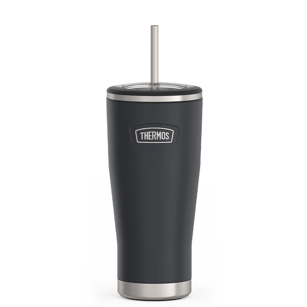 Thermos 24oz Icon Cold Tumbler With Straw Granite