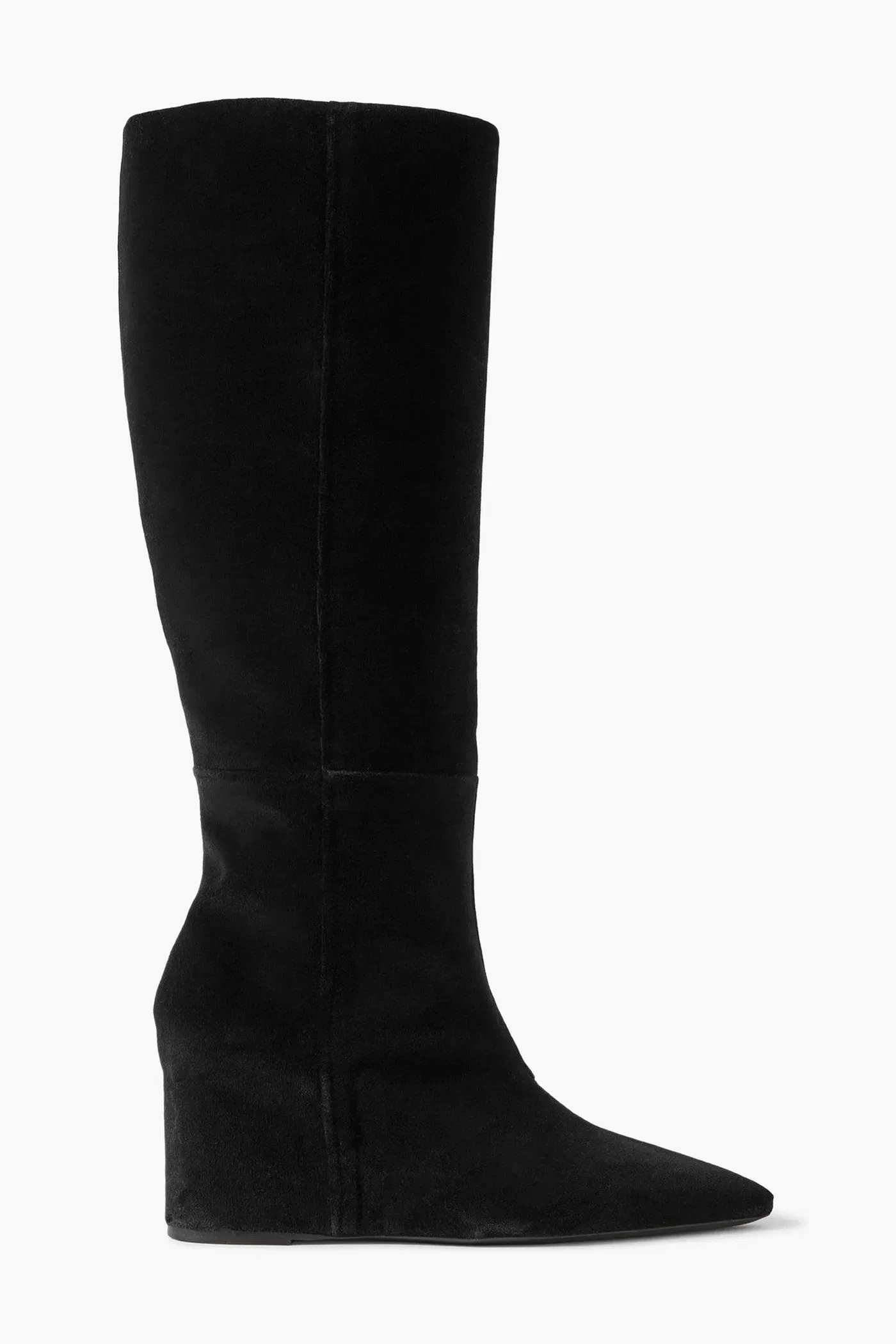 Gabriela Hearst Remedios Velvet Wedge Knee Boots Black Women's