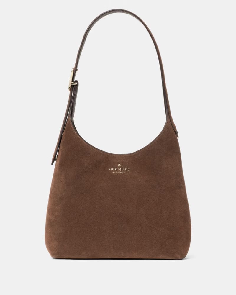 KateSpade 454 Suede Small Shoulder Bag Hot Fudge