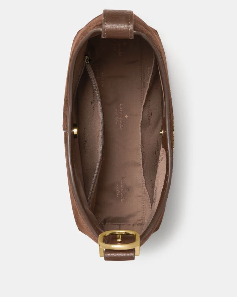 KateSpade 454 Suede Small Shoulder Bag Hot Fudge