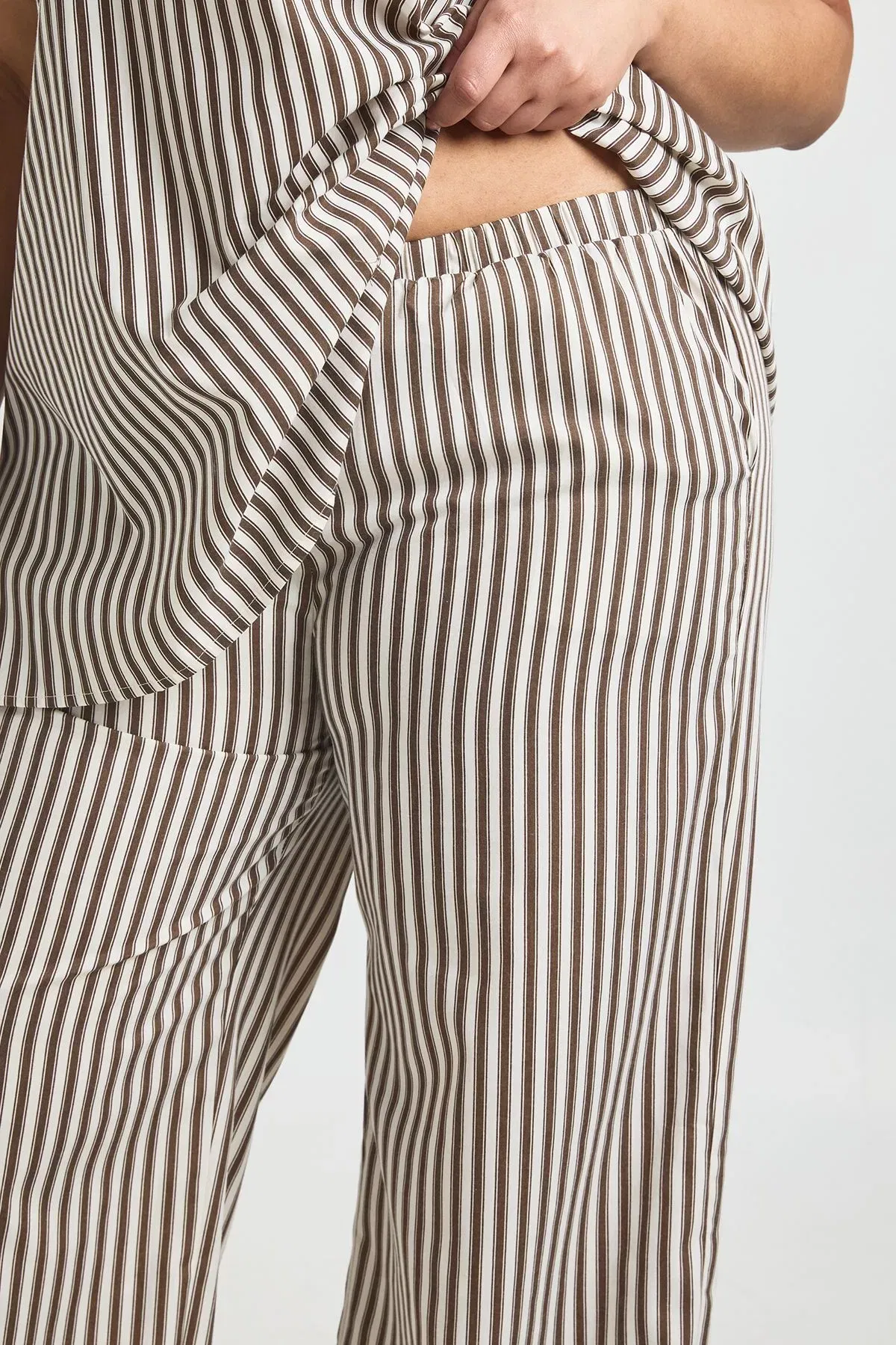 Plus Stripe Wide Leg Trouser