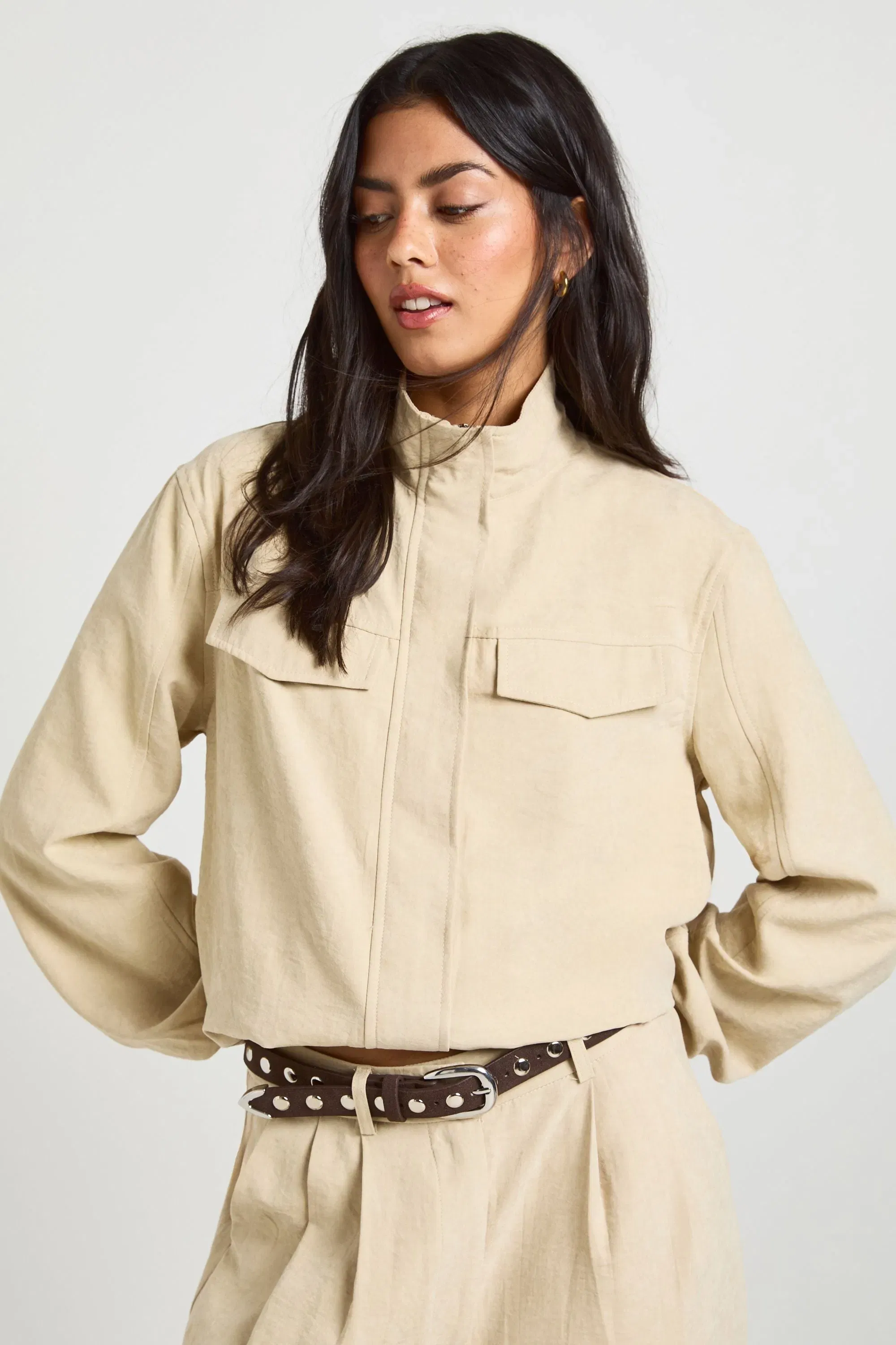 Peached Funnel Neck Tracksuit Top