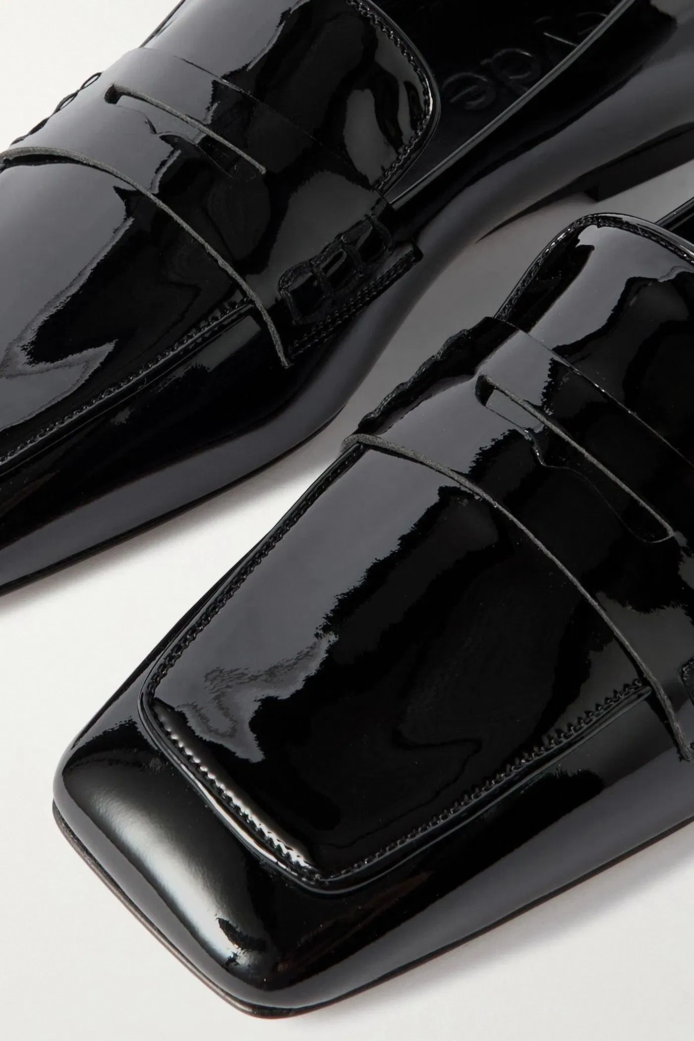 Aeyde Tom Patent-Leather Loafers Black Women's