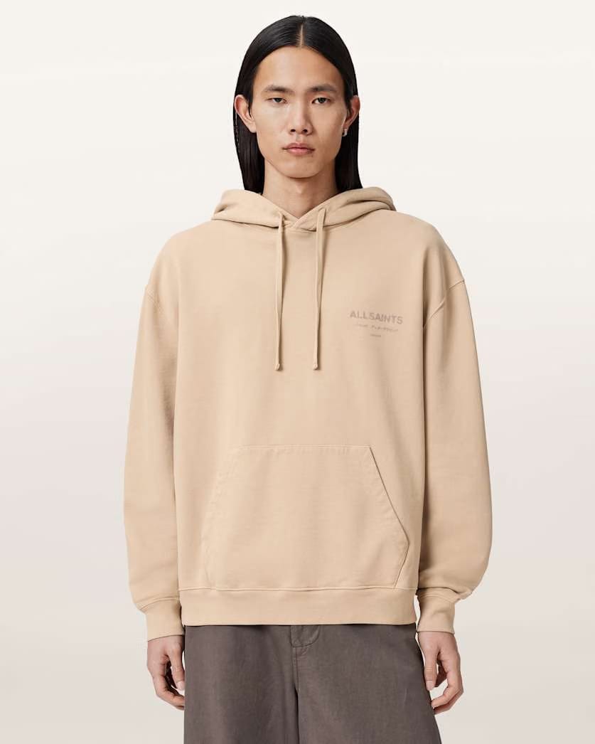 AllSaints Xander Long Sleeve Cotton Hoodie Sunset Brown