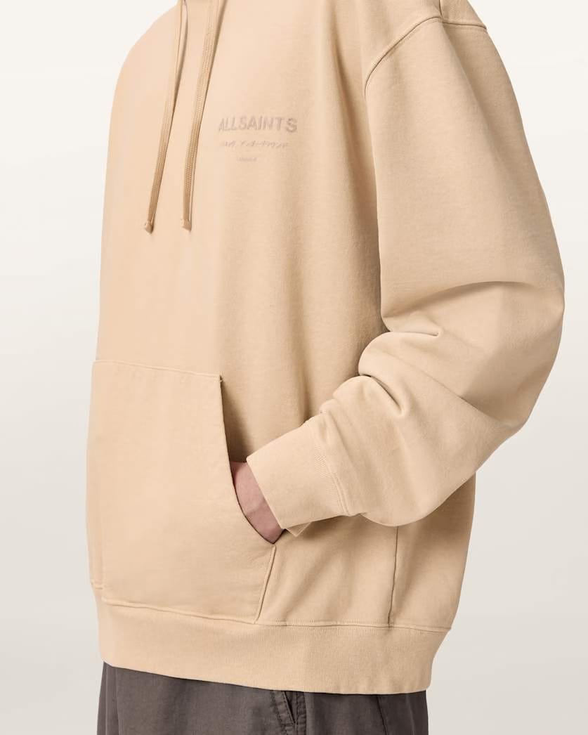 AllSaints Xander Long Sleeve Cotton Hoodie Sunset Brown