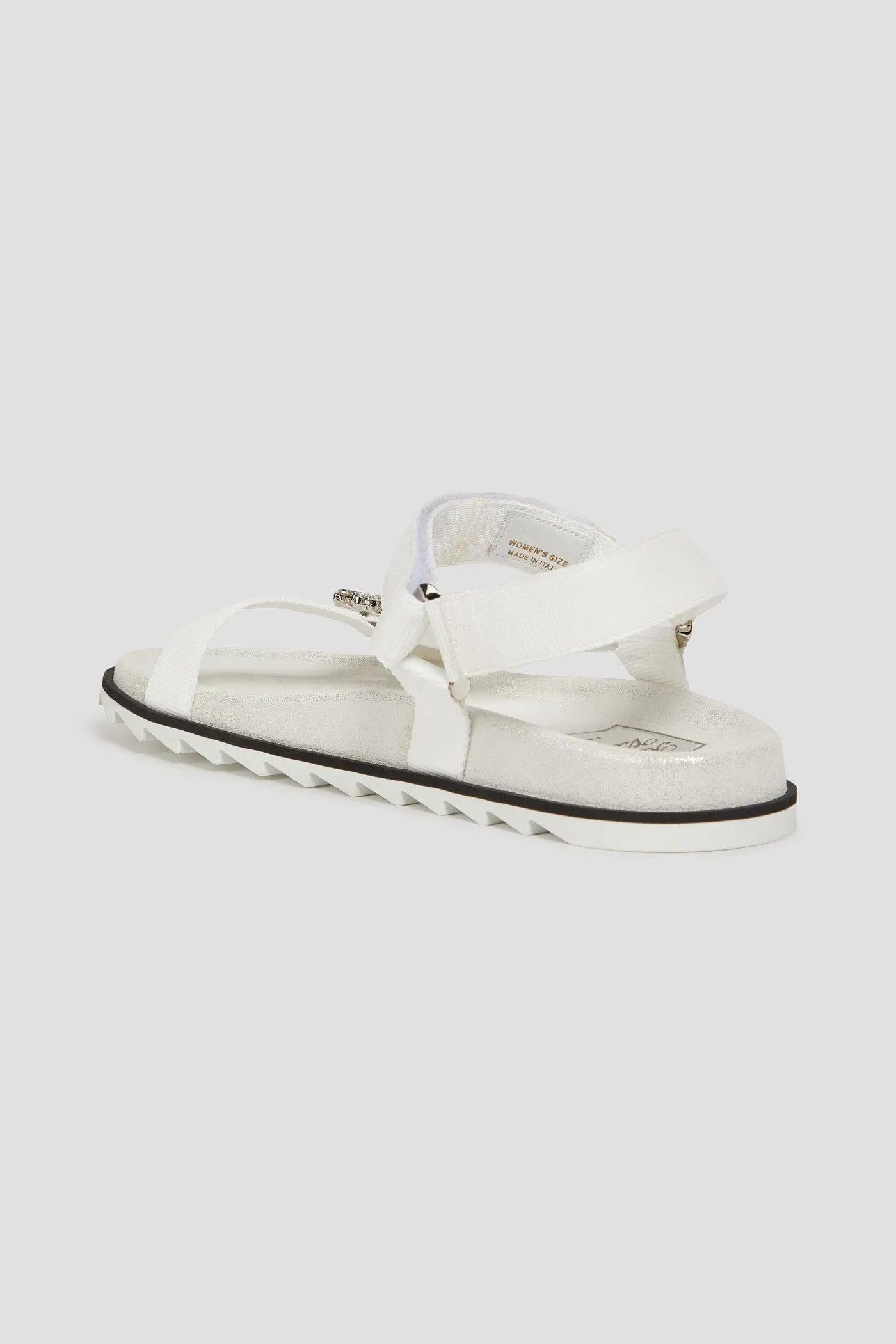 Roger Vivier Trekky Viv' Crystal-Embellished Grosgrain Sandals White Women's