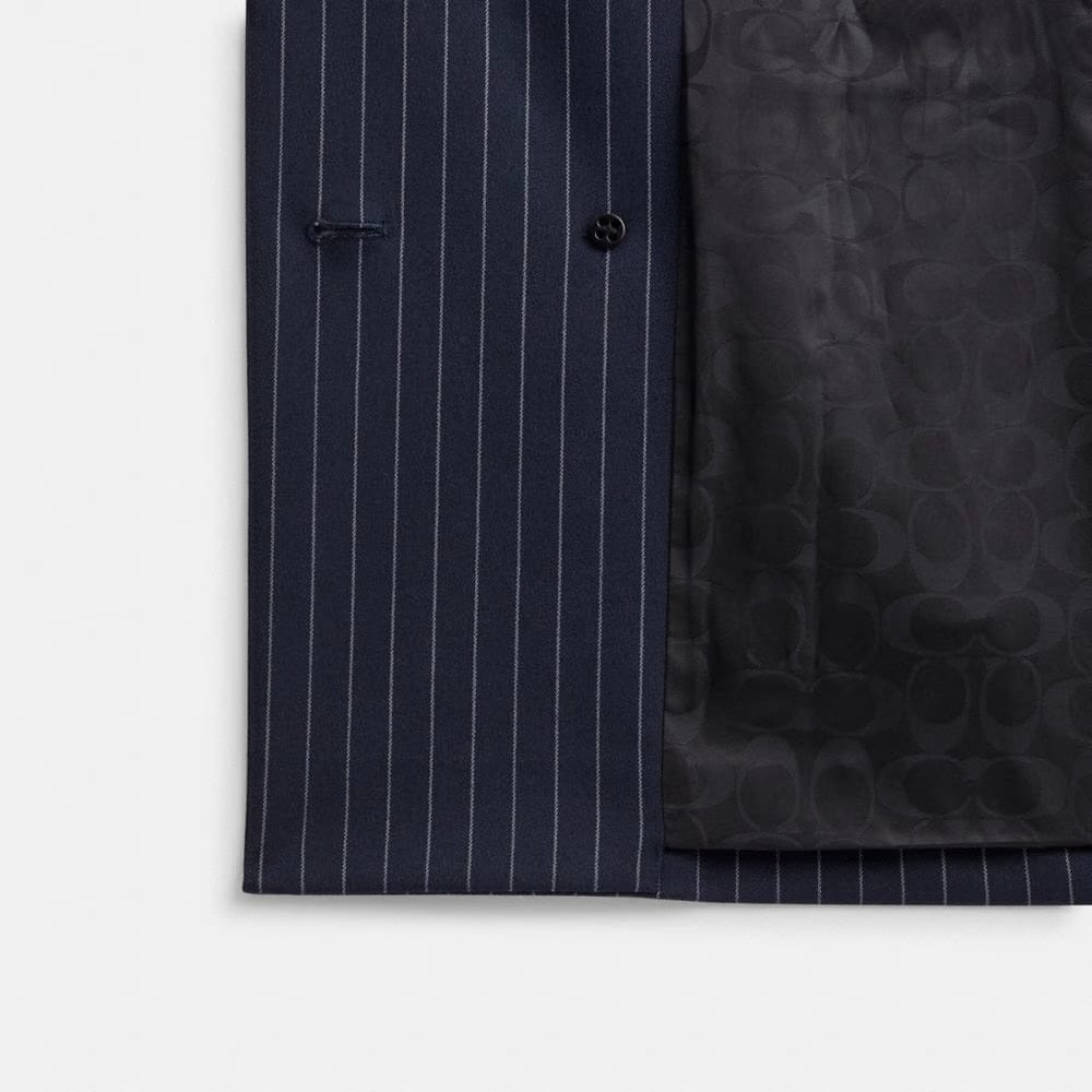 Coach Double Breasted Blazer Navy White