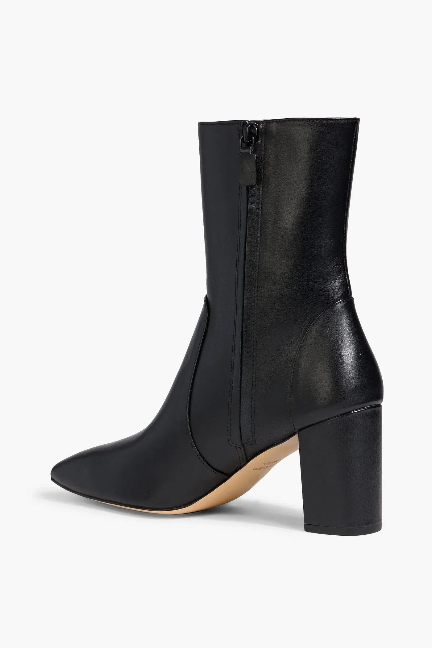 Stuart Weitzman Renegade 75 Leather Ankle Boots Black Women's