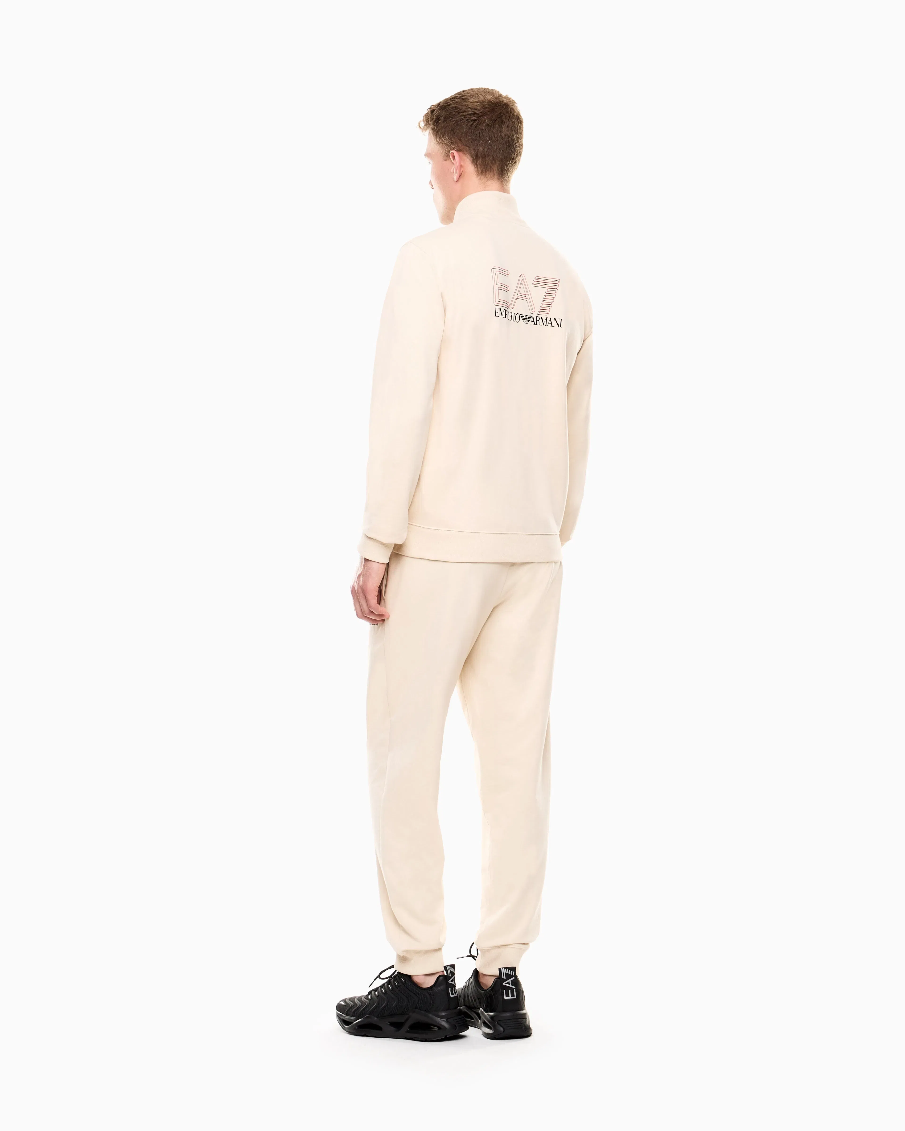 EA7 Visibility pure cotton zip-up tracksuit