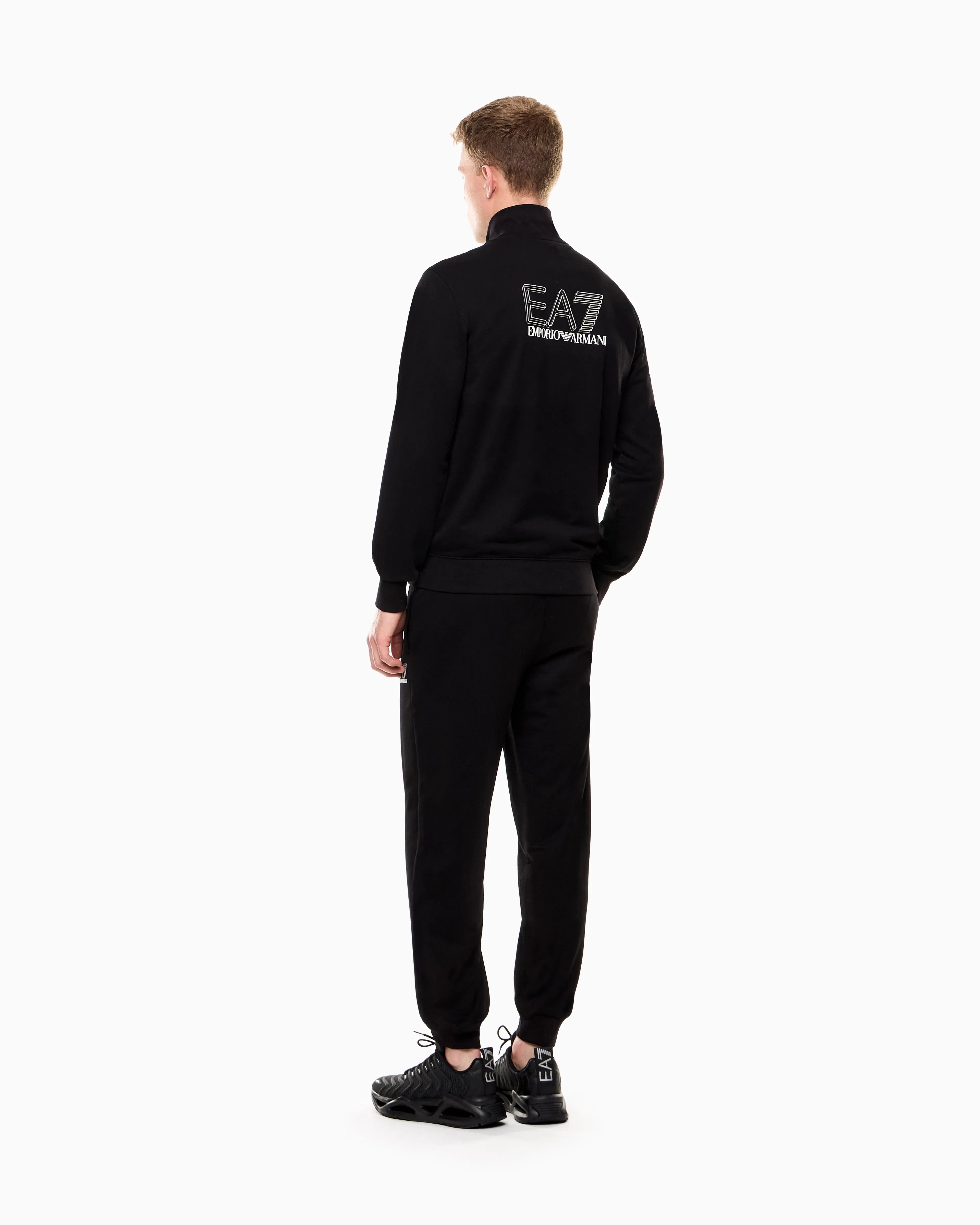 EA7 Visibility pure cotton zip-up tracksuit