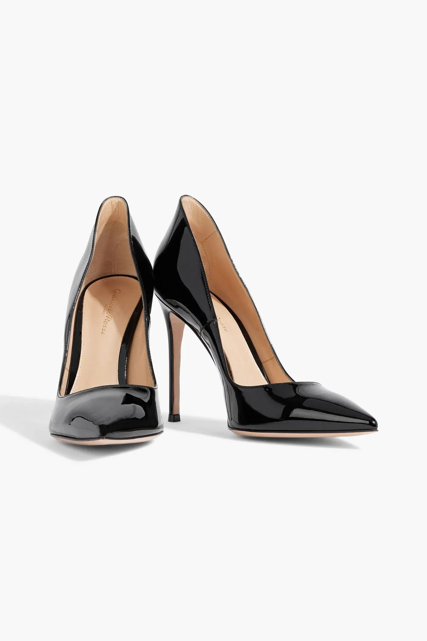 Gianvito Rossi Ellipsis Patent-Leather Pumps Black Women's
