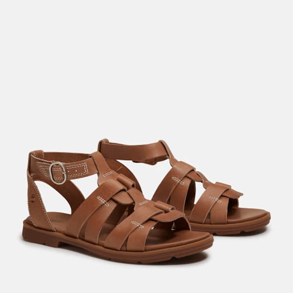 Timberland Calista Bay Fisherman Sandal Brown Full-Grain Women'S