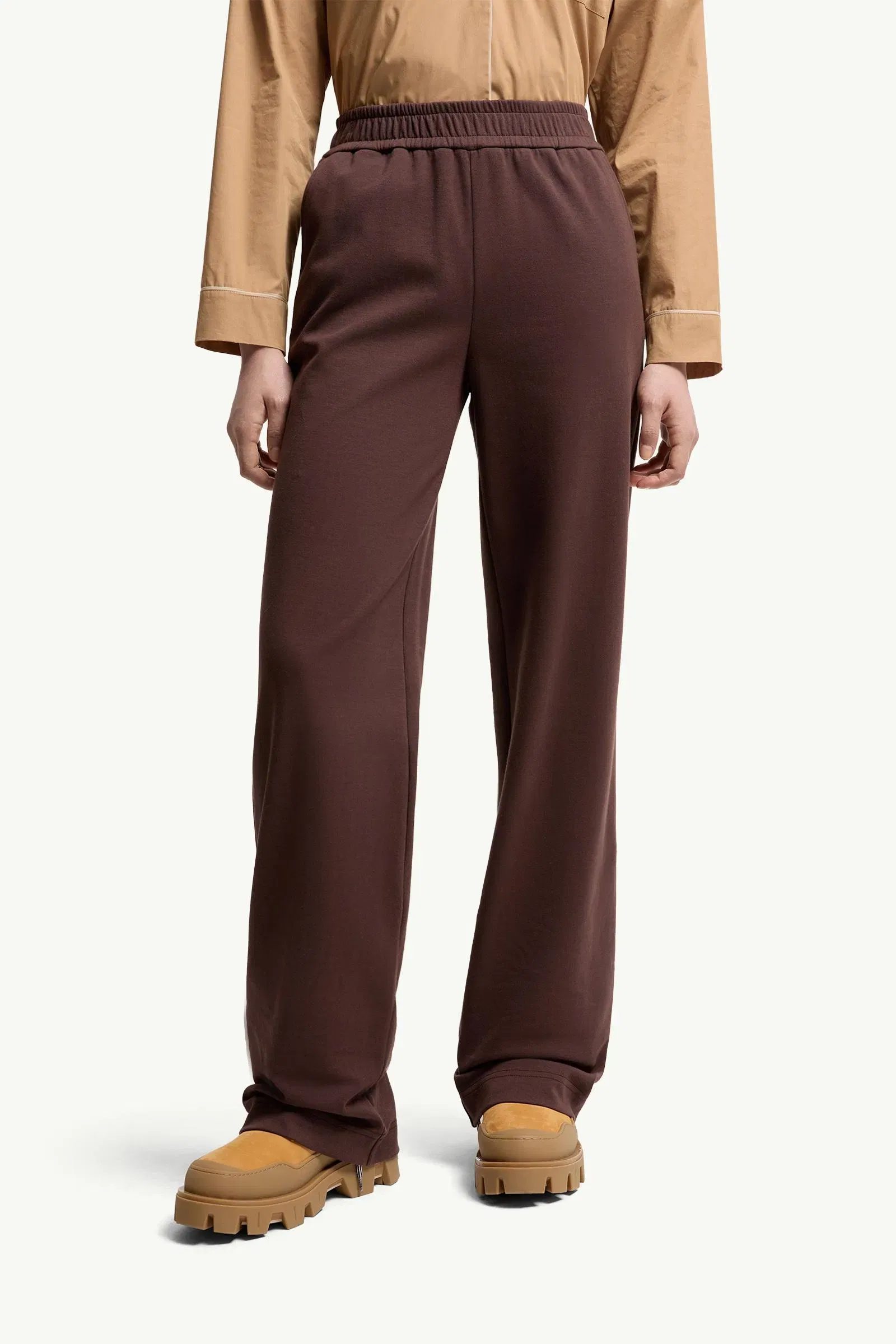 Moncler Logo Cotton Blend Sweatpants Brown Brown
