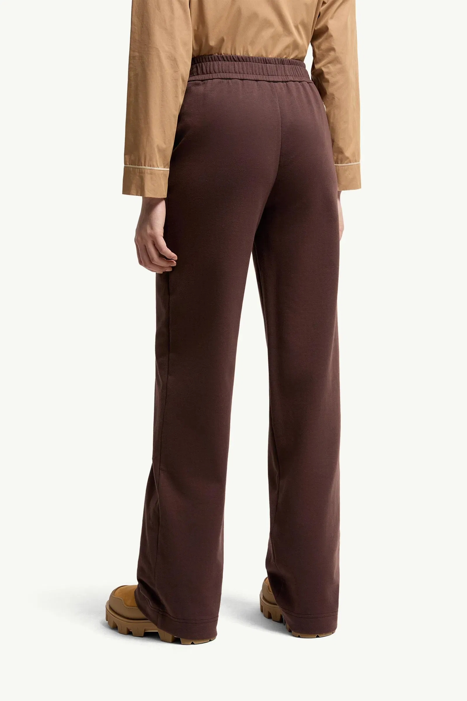 Moncler Logo Cotton Blend Sweatpants Brown Brown
