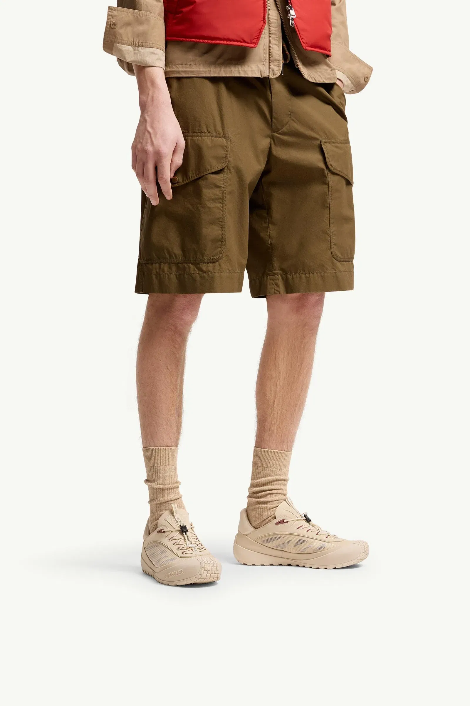 Moncler Trailgrip LP Suede & Nubuck Sneaker Light Beige