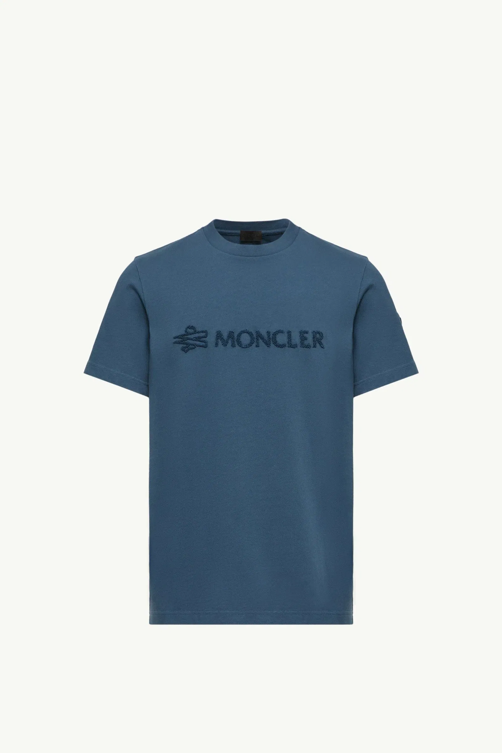 Moncler Logo Cotton T-Shirt Ink Blue Ink Blue