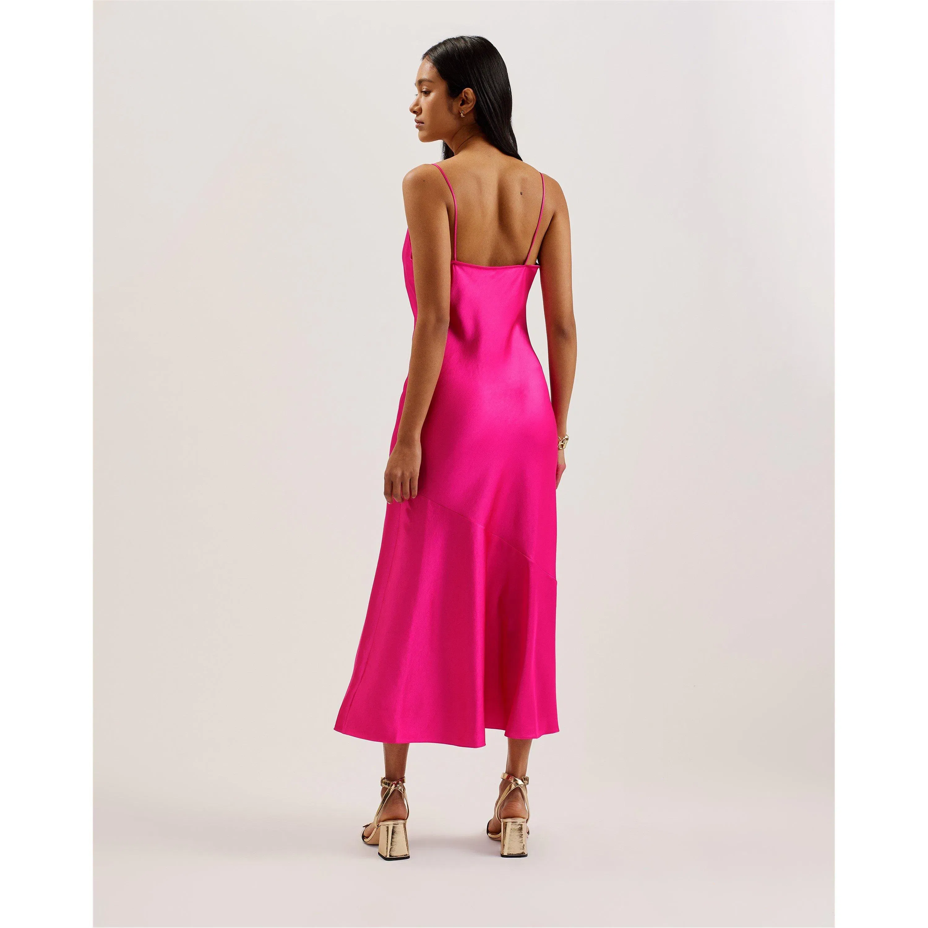 Tunca Satin Midi Slip Dress