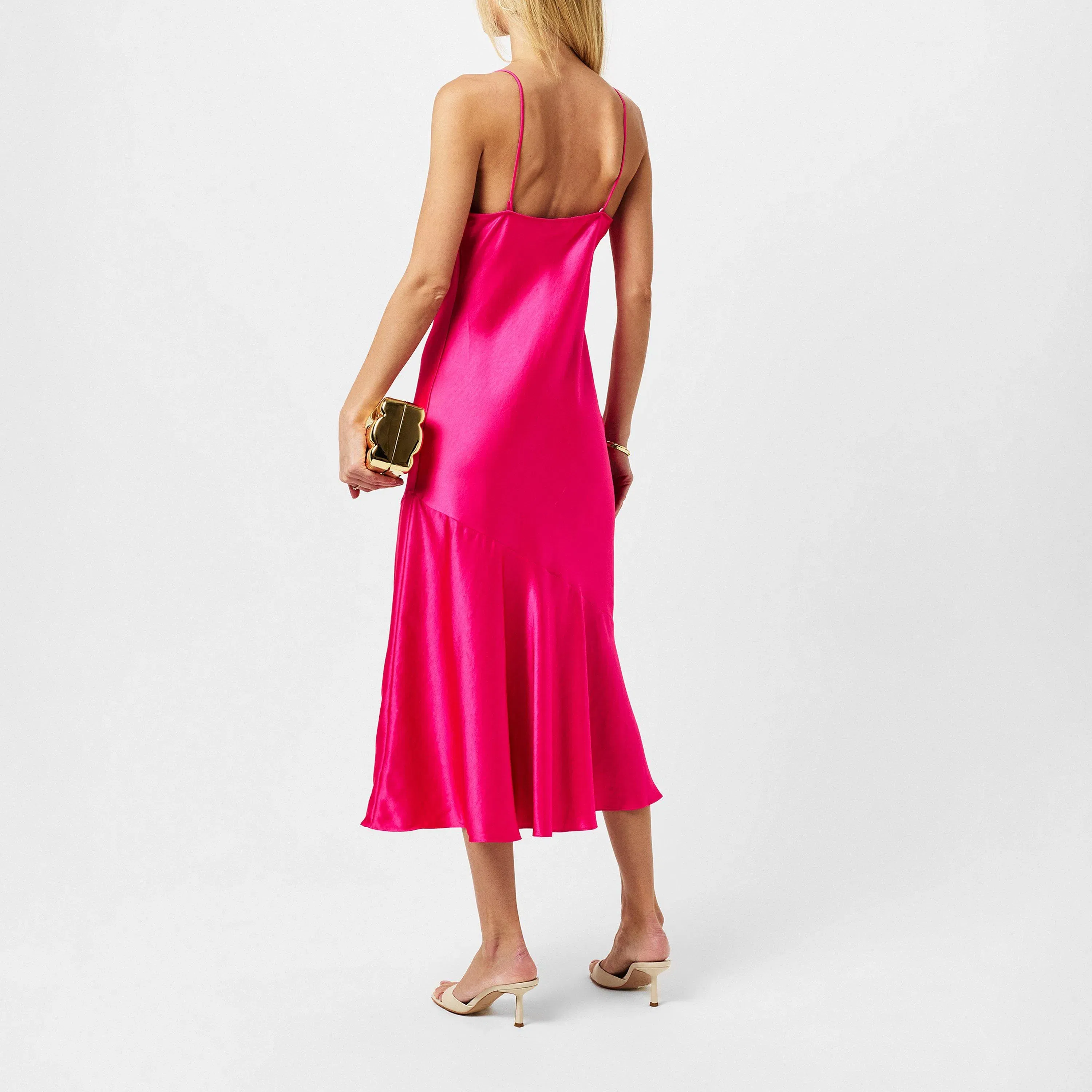 Tunca Satin Midi Slip Dress