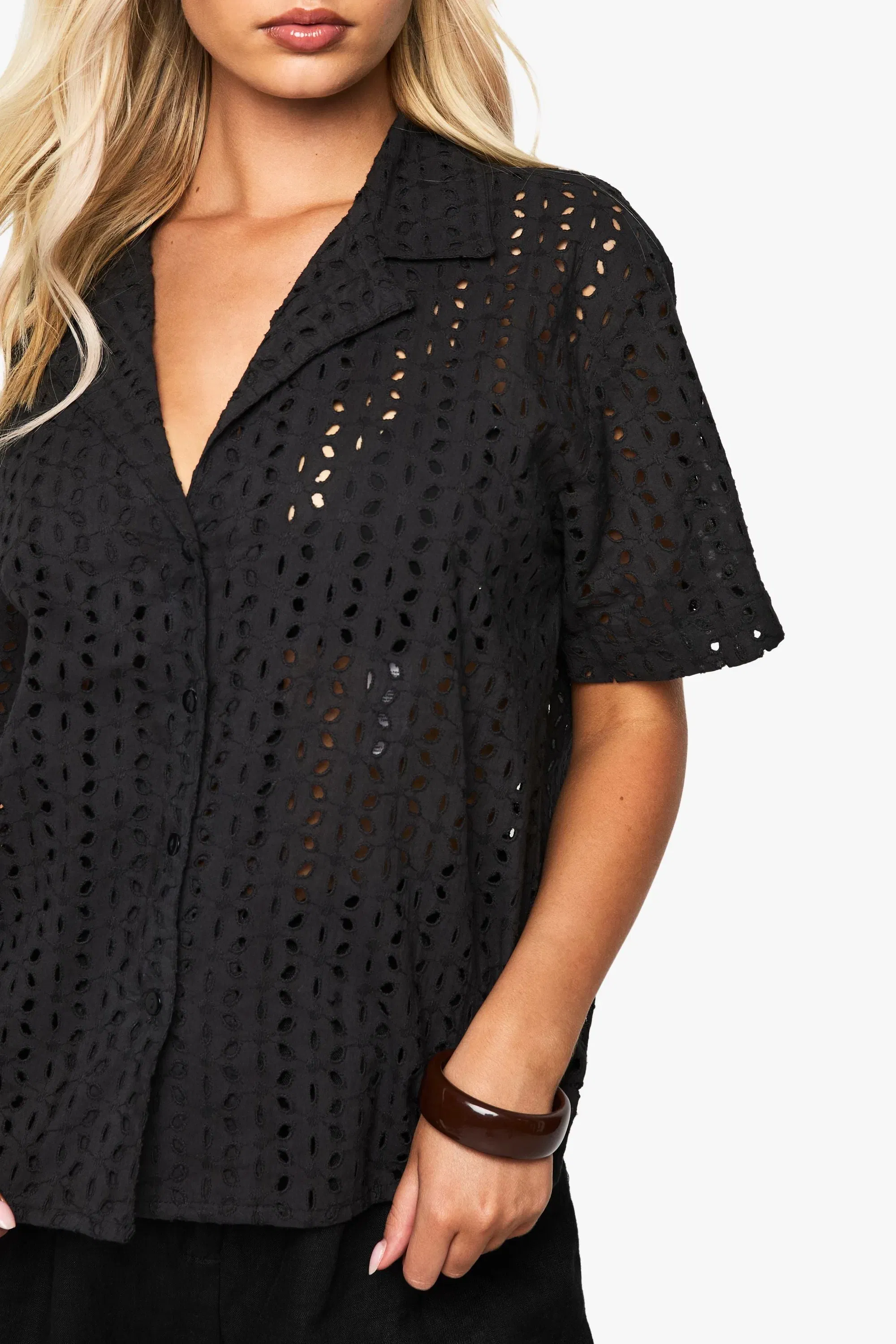 Broderie Short Sleeve Shirt