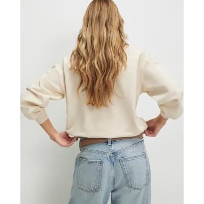 Cream Cactus Embroidered Sweatshirt