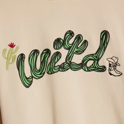 Cream Cactus Embroidered Sweatshirt