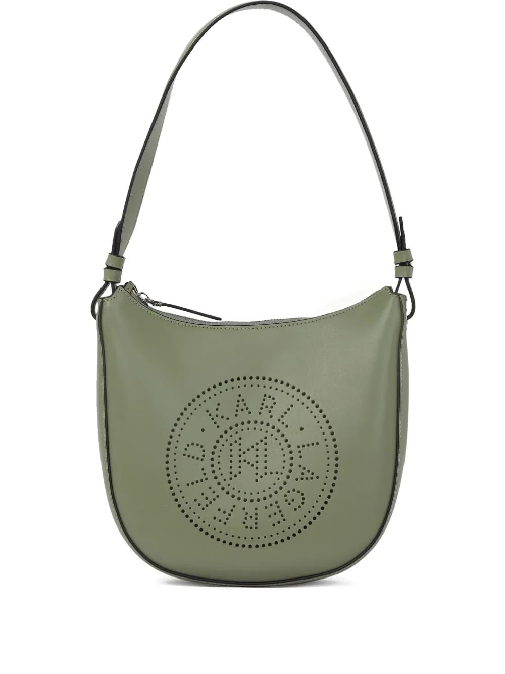 logo-perforated moon shoulder bag