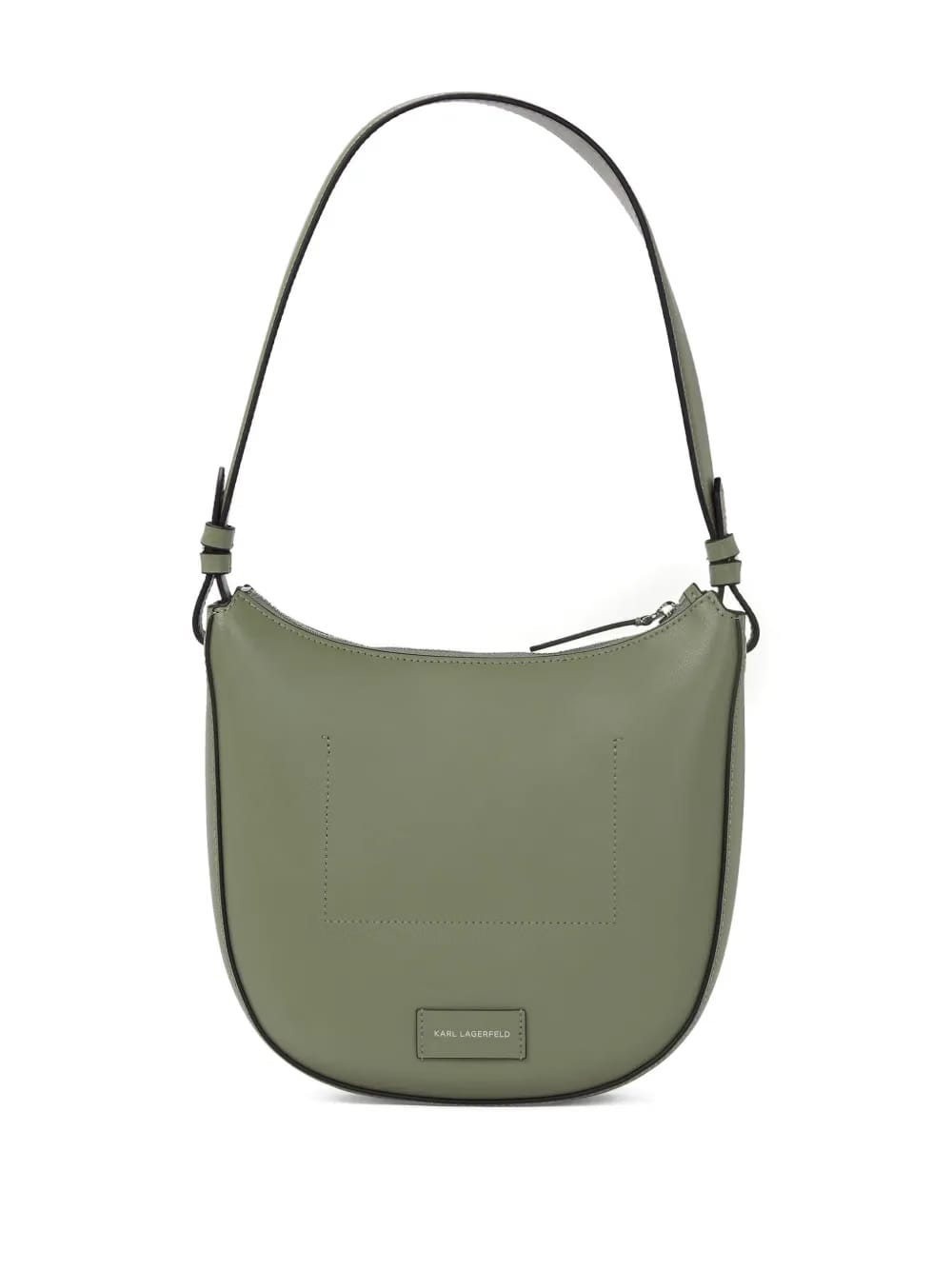 logo-perforated moon shoulder bag