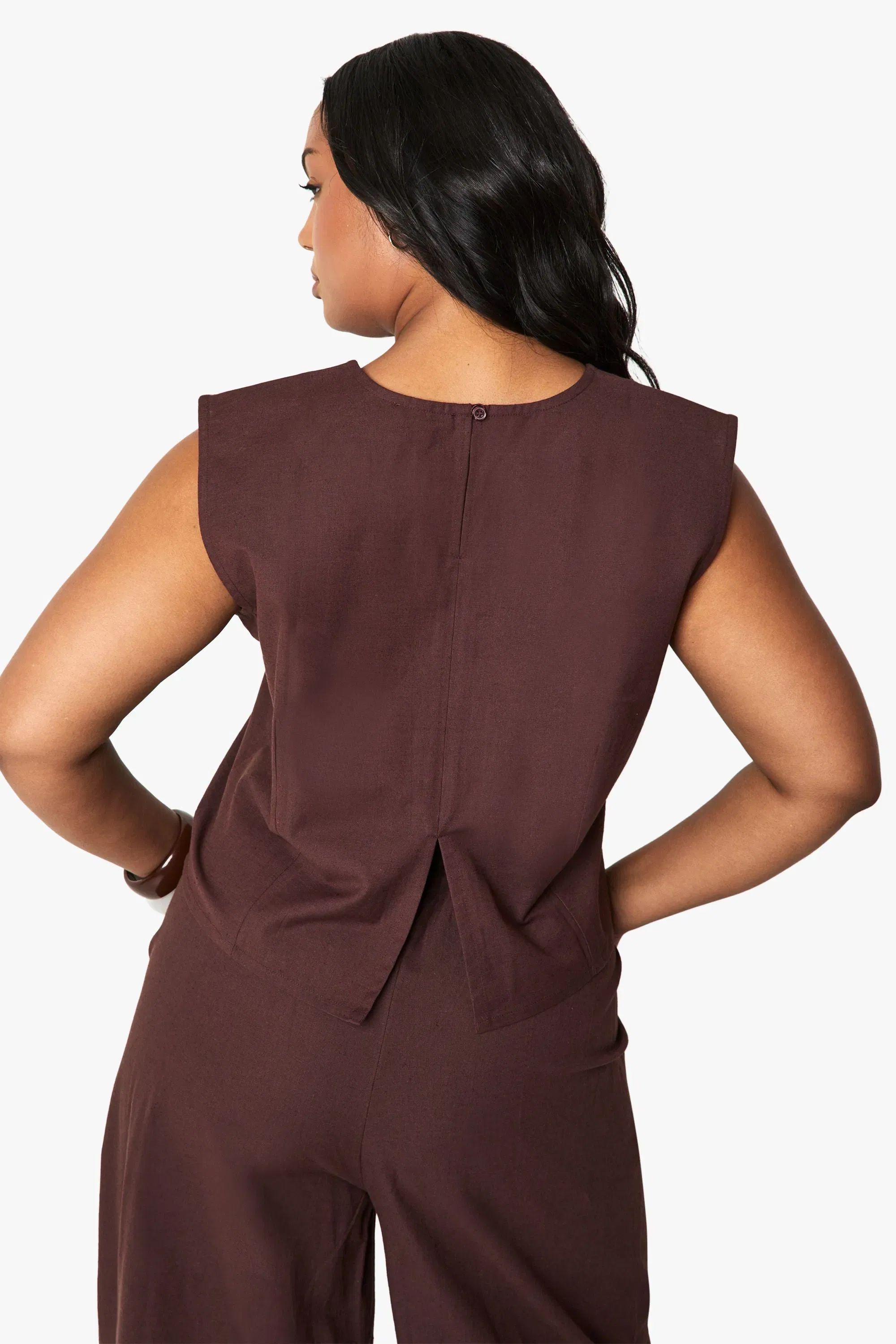 Plus Linen Boxy Crop