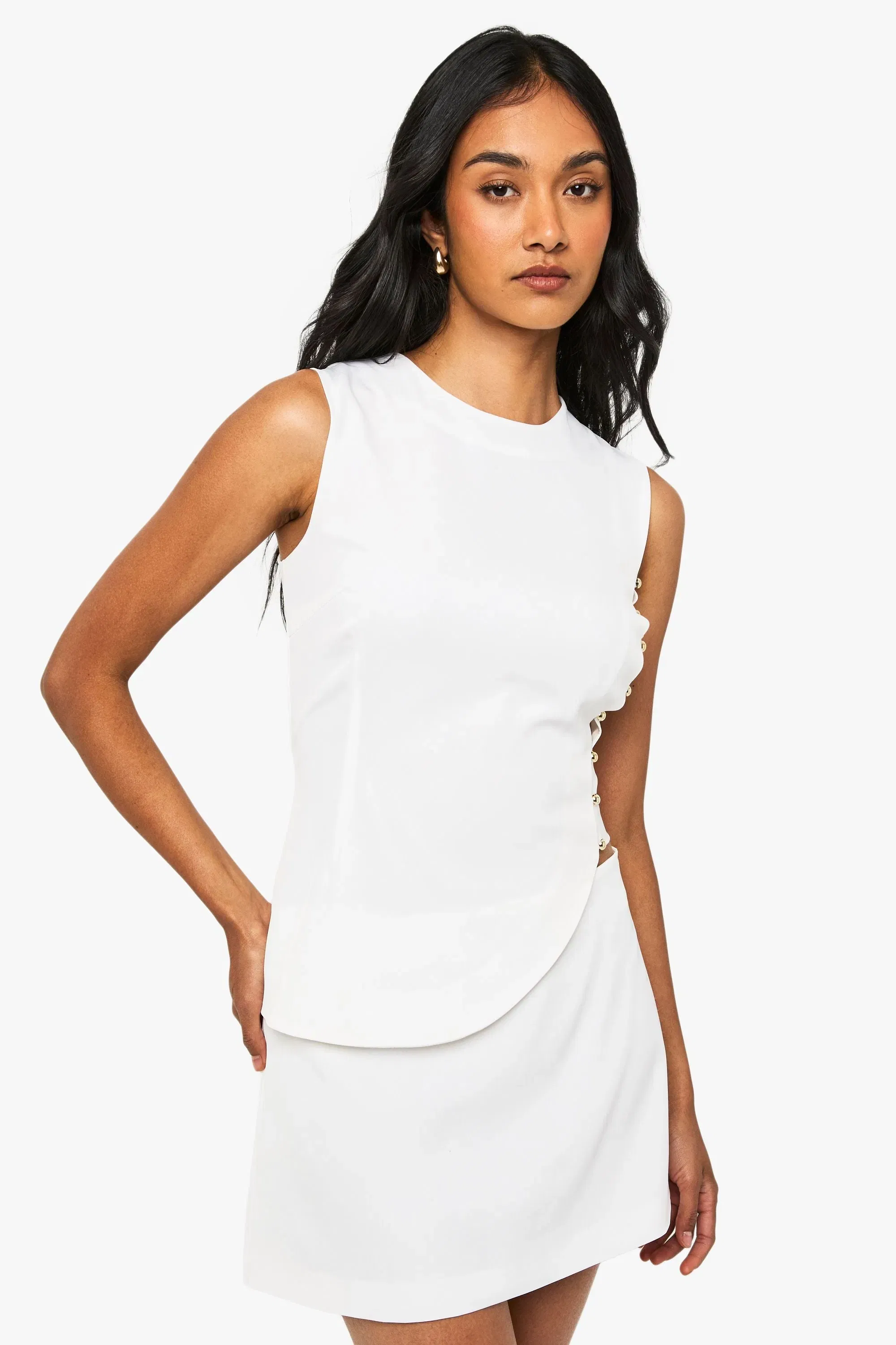 Studded Asymmetric Tailored Top