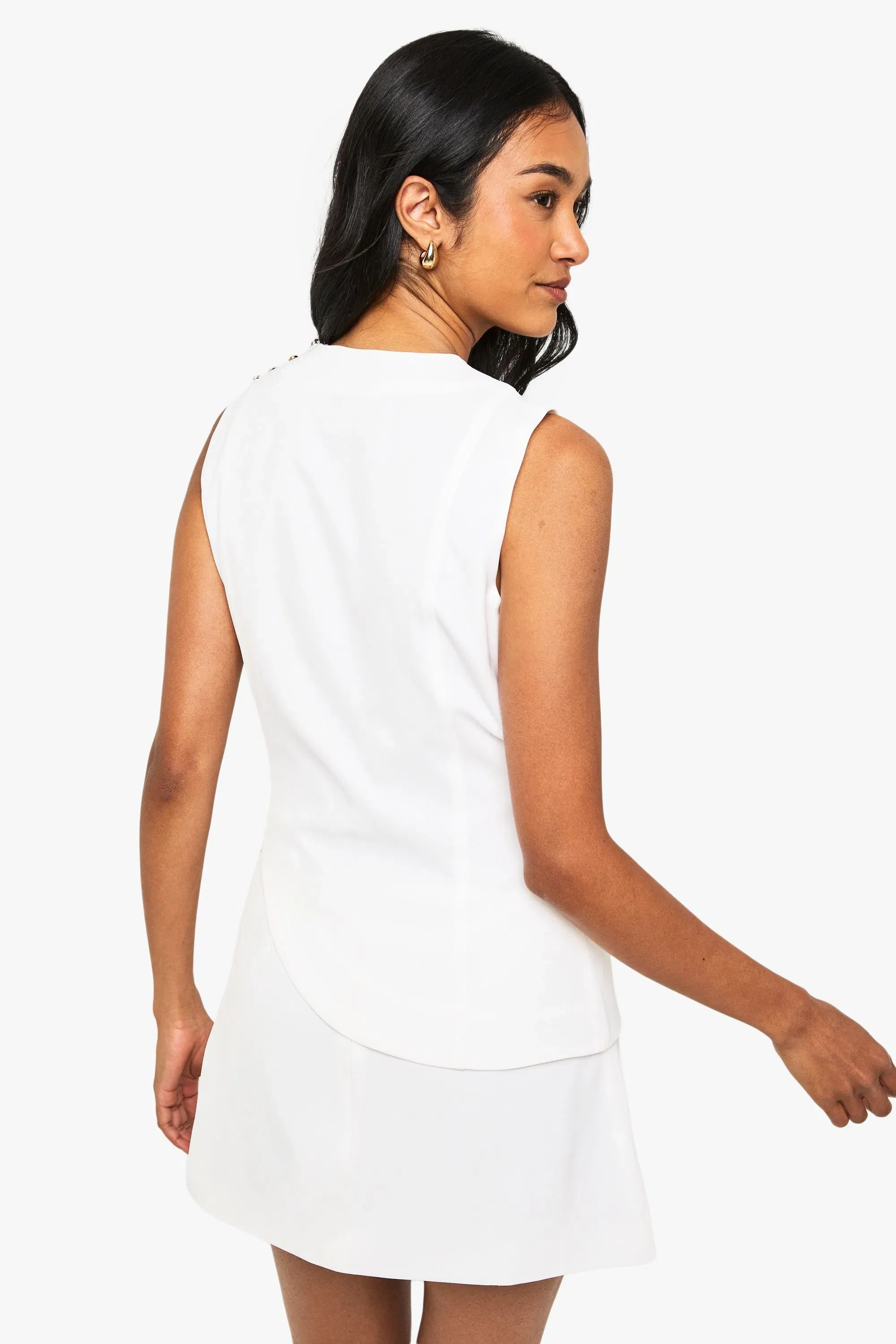 Studded Asymmetric Tailored Top