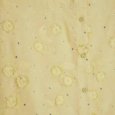 Yellow 3D Floral Embellished Shirt
