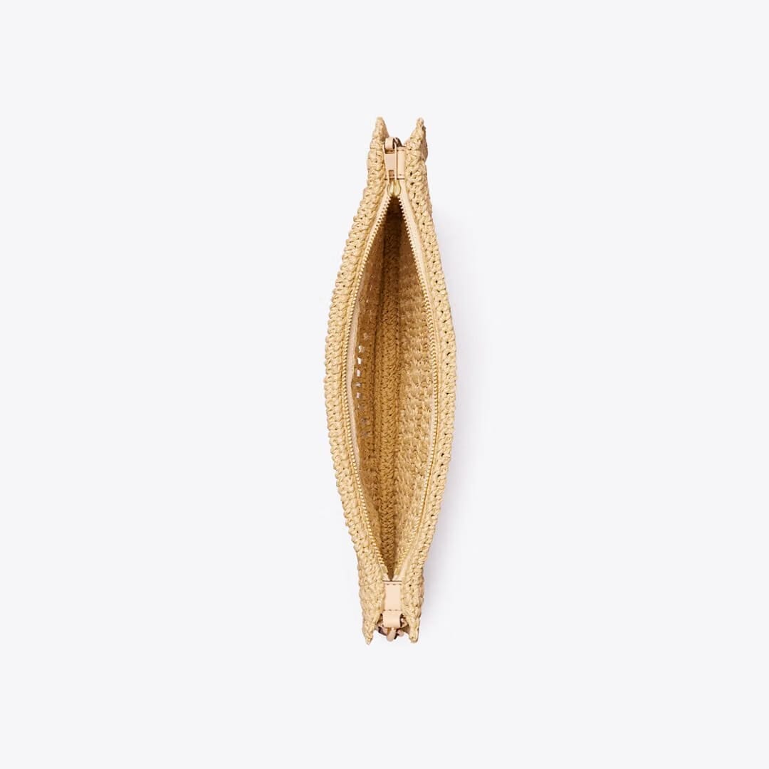 Tory Burch Ella Hand-Crocheted Pouch Natural